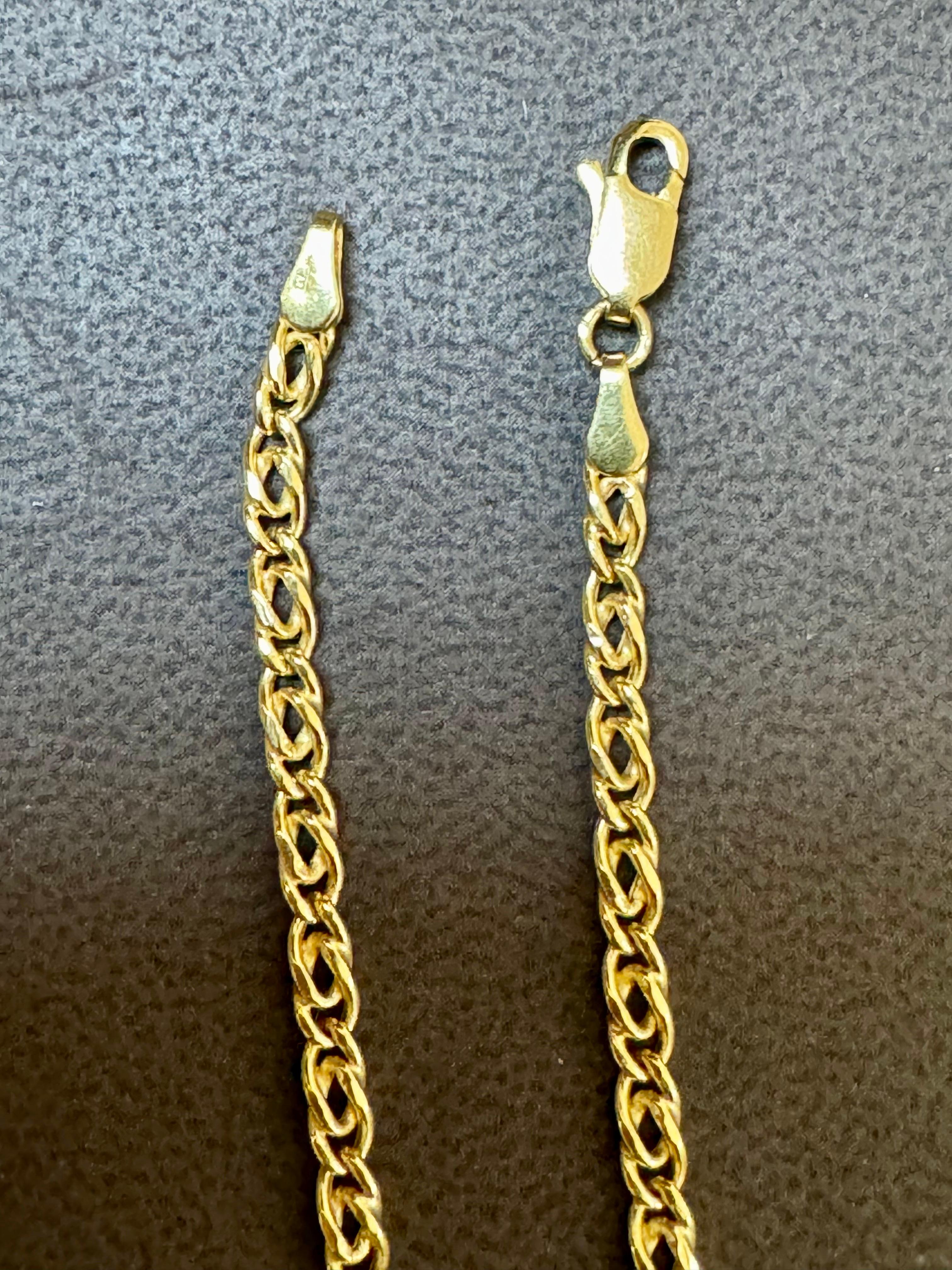 Vintage By in oro giallo 18 carati 7,4 gm, catena a maglie, 3,22 mm, lunga 18,5