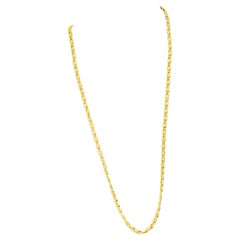 Vintage 18 Karat Yellow Gold 7.4 Gm, Link Chain, 3.22 mm Necklace, 18.5" Long