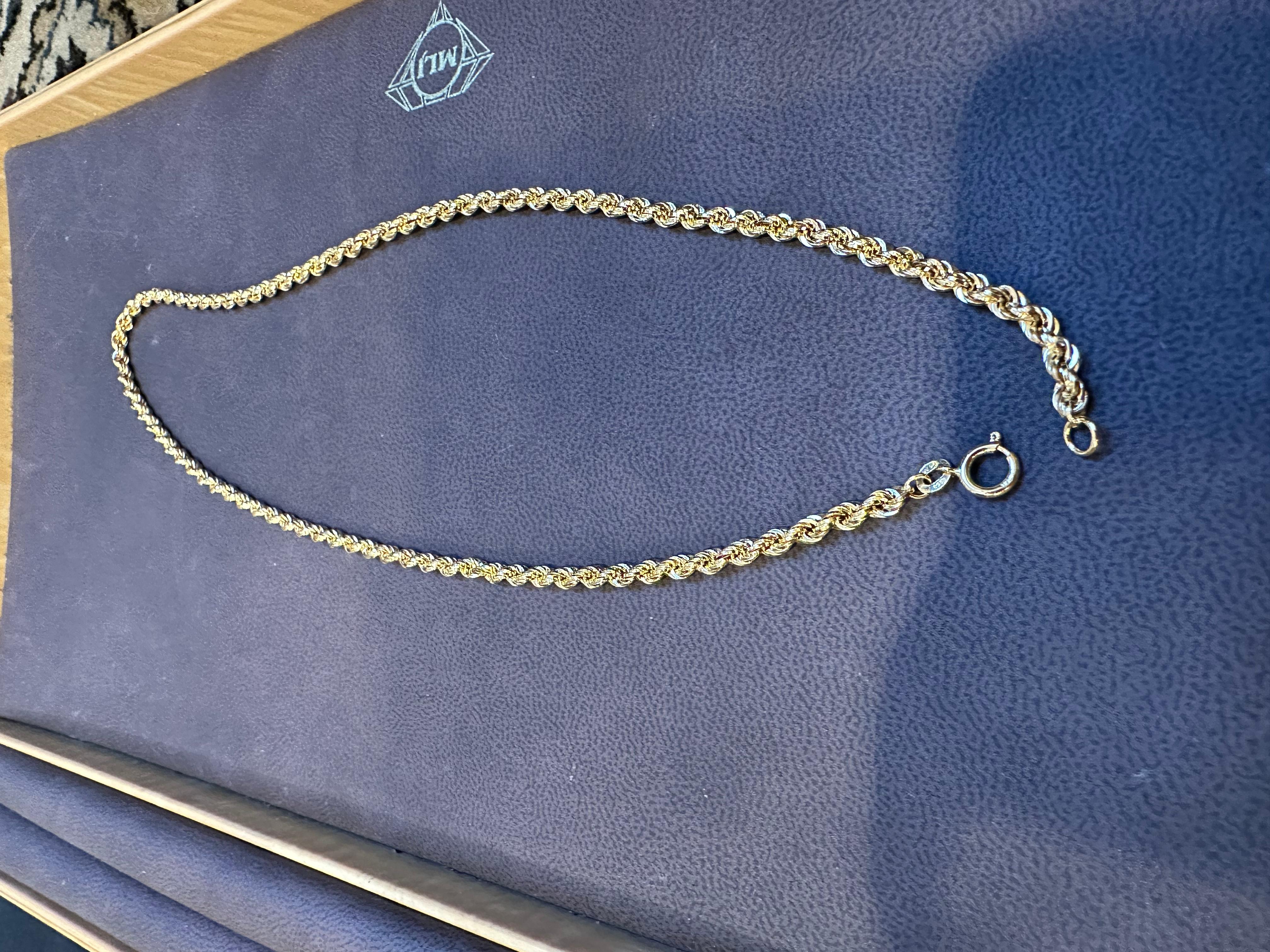 18 Karat Gelbgold 7,8 Gm, Seilkette Halskette 7