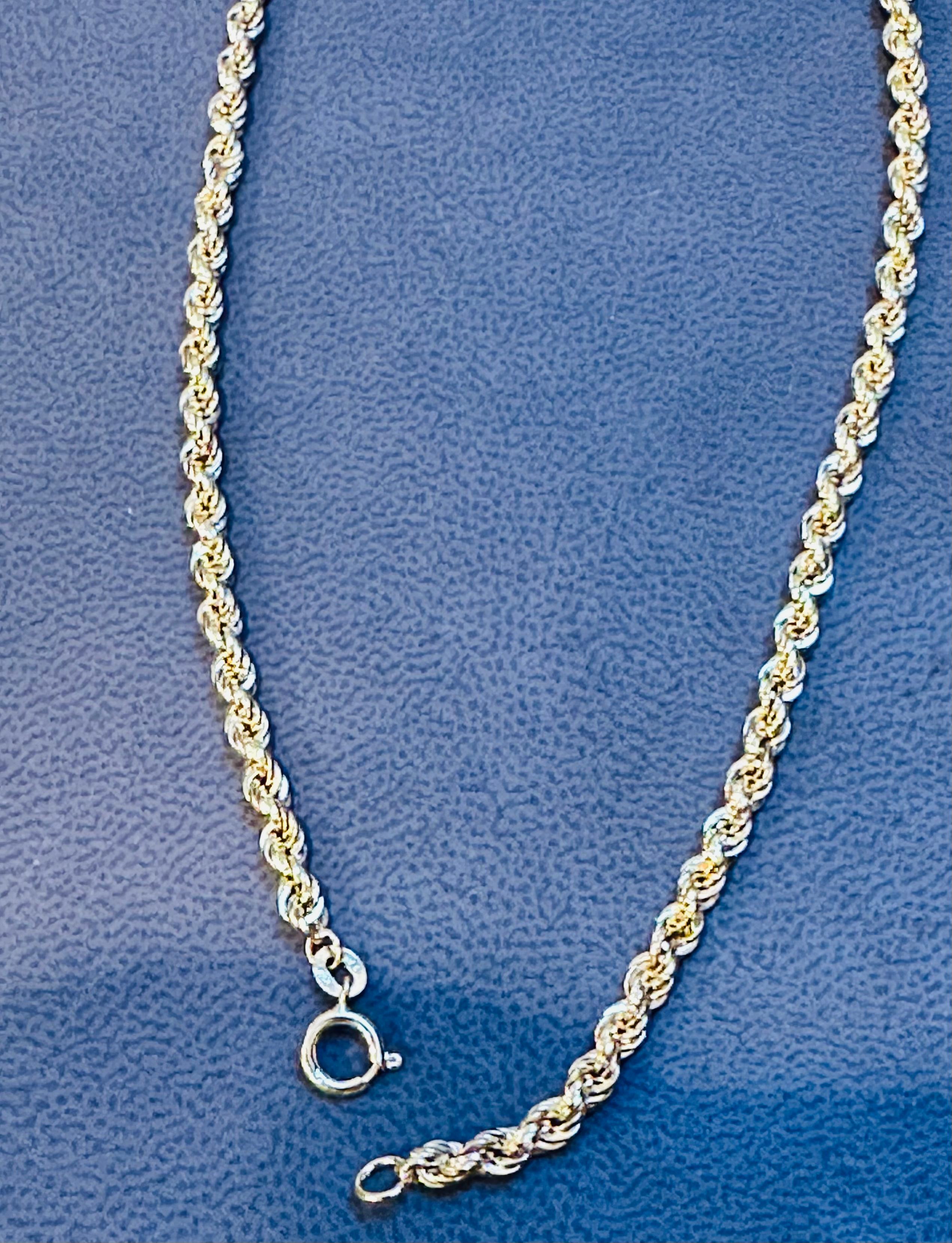 18 Karat Gelbgold 7,8 Gm, Seilkette Halskette 9