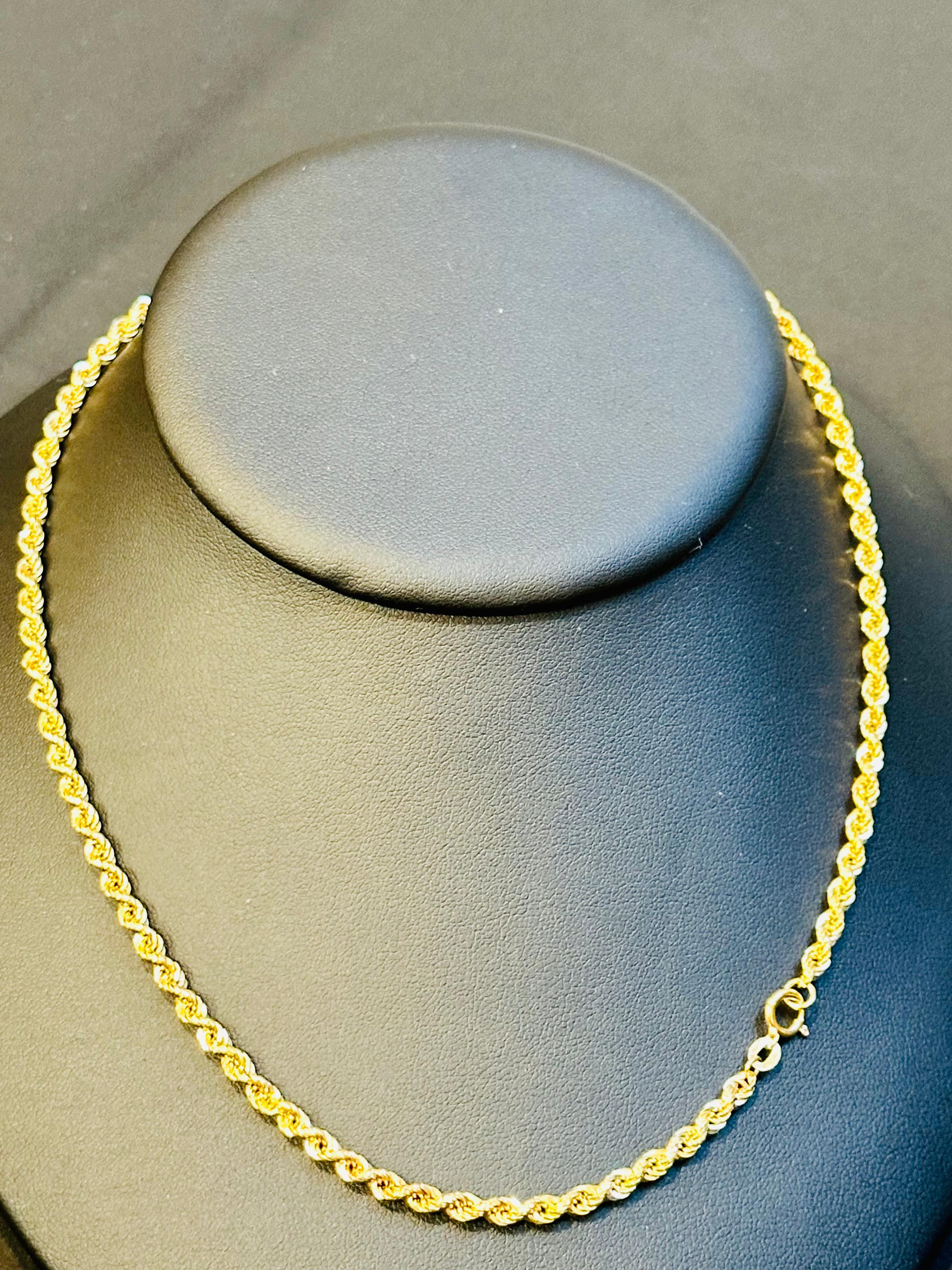 18 Karat Gelbgold 7,8 Gm, Seilkette Halskette 10