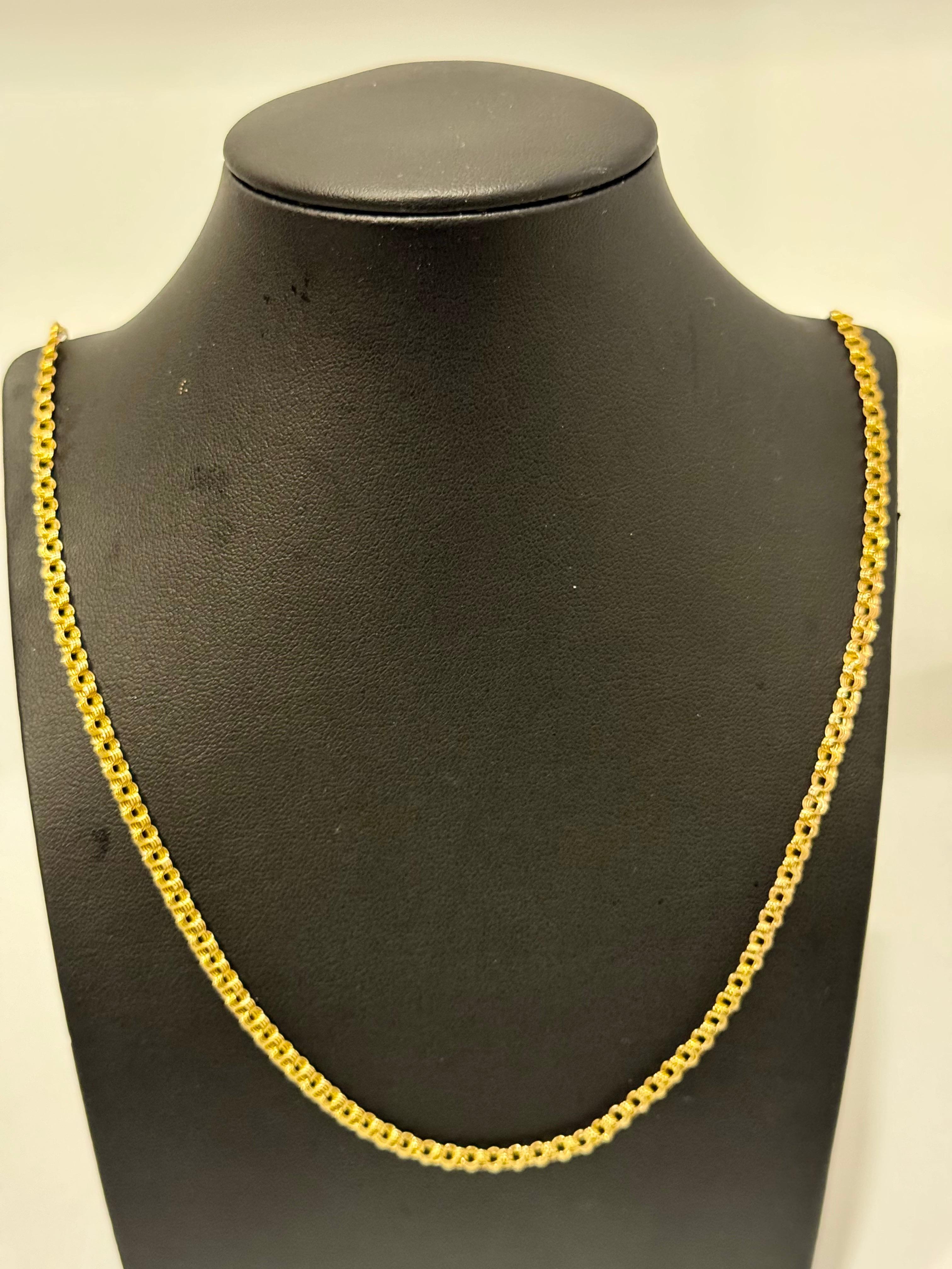 da uomo o donna Vintage By in oro giallo 18 carati da 8,3 g/m, collana a maglie da 3,56 mm, lunga 22