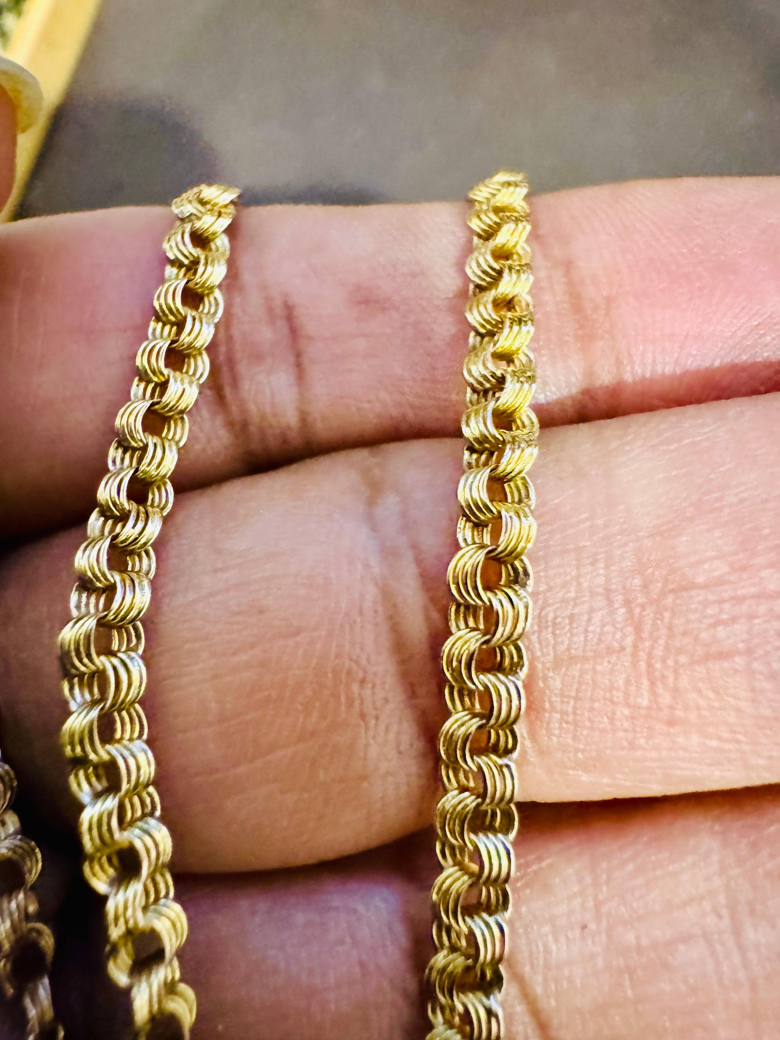 Vintage By in oro giallo 18 carati da 8,3 g/m, collana a maglie da 3,56 mm, lunga 22