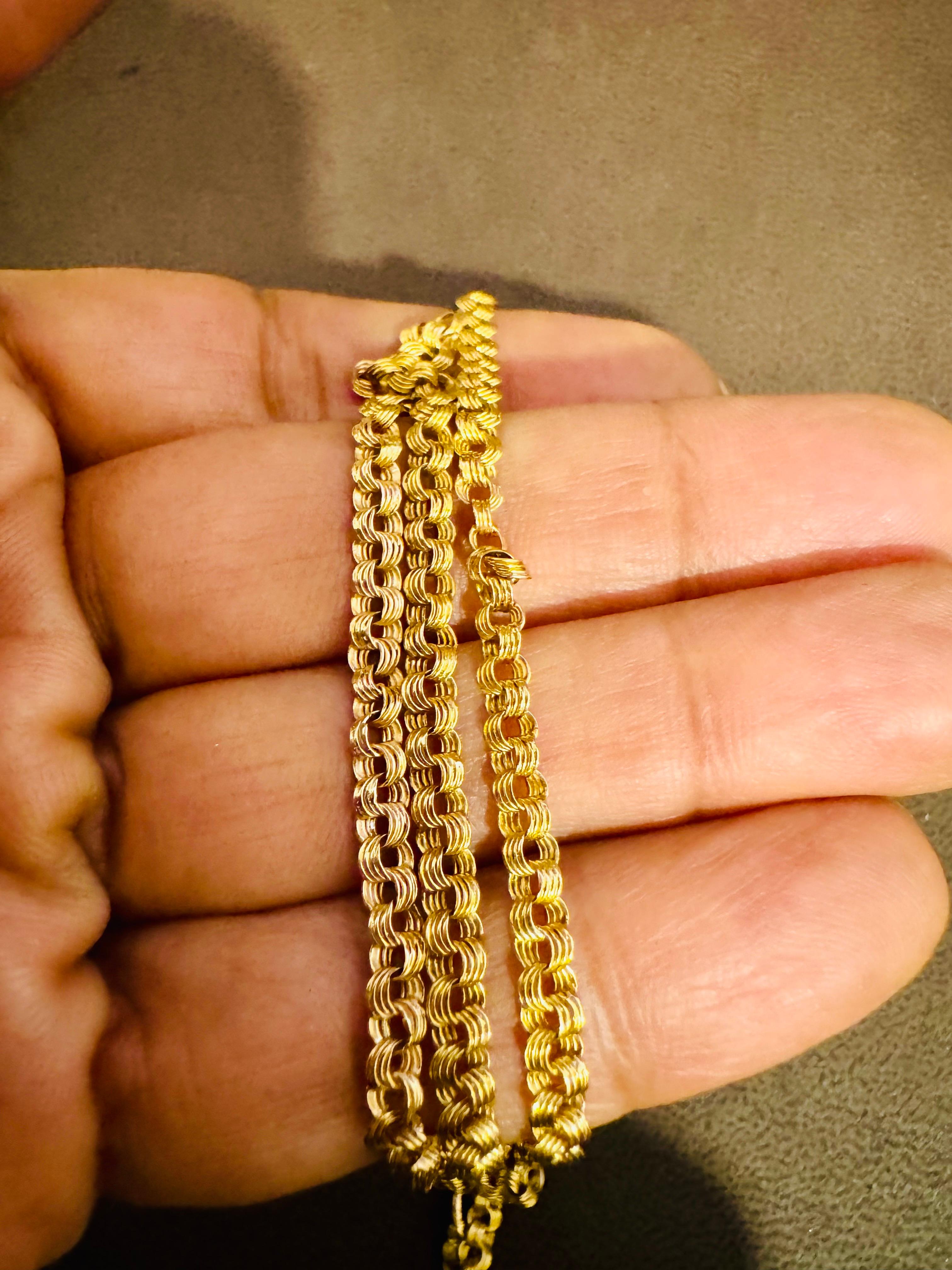 Vintage By in oro giallo 18 carati da 8,3 g/m, collana a maglie da 3,56 mm, lunga 22