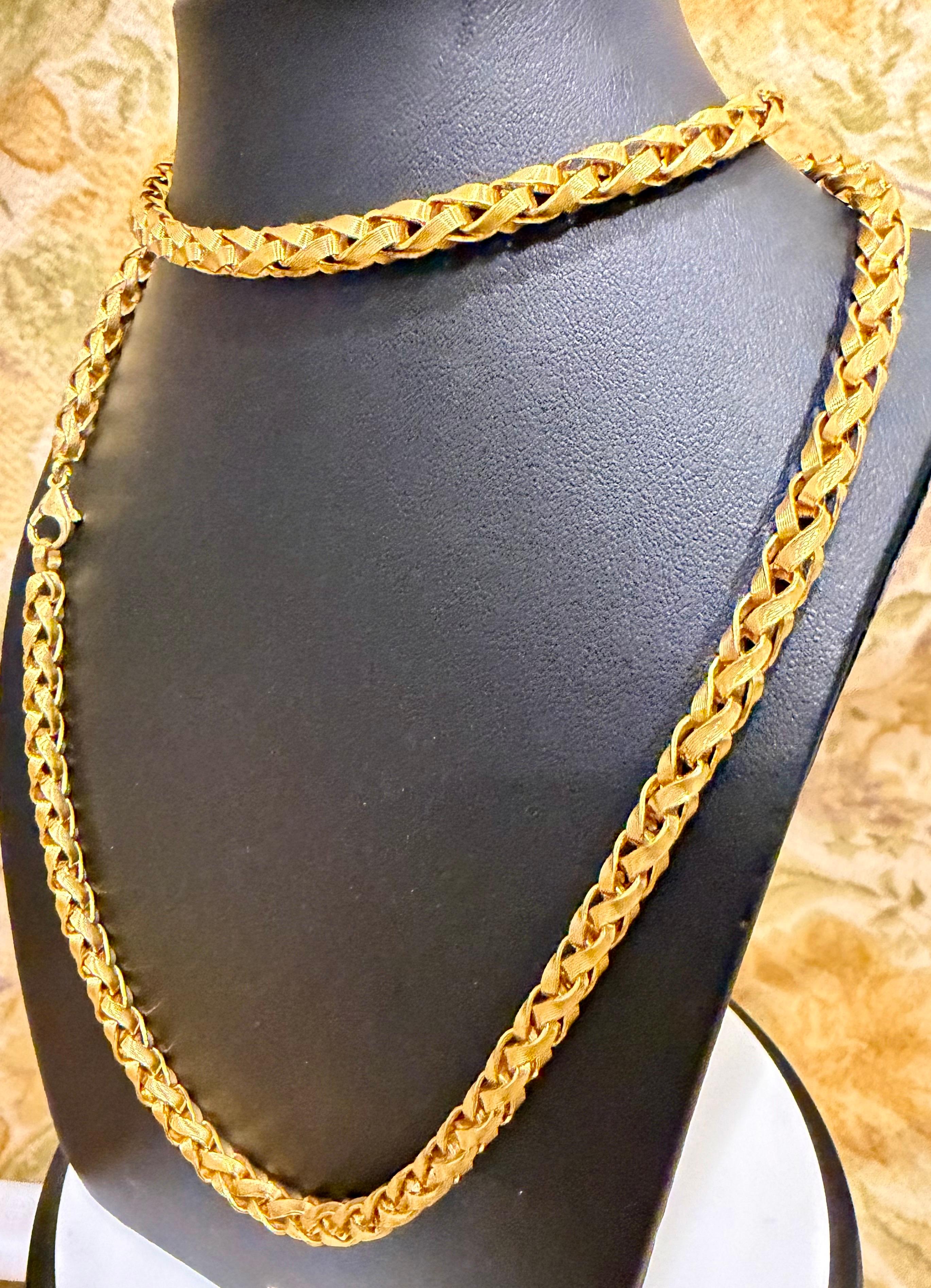 Vintage 18 Karat Yellow Gold 84.7 Gm Chain, 5 mm Wide Necklace, 28 