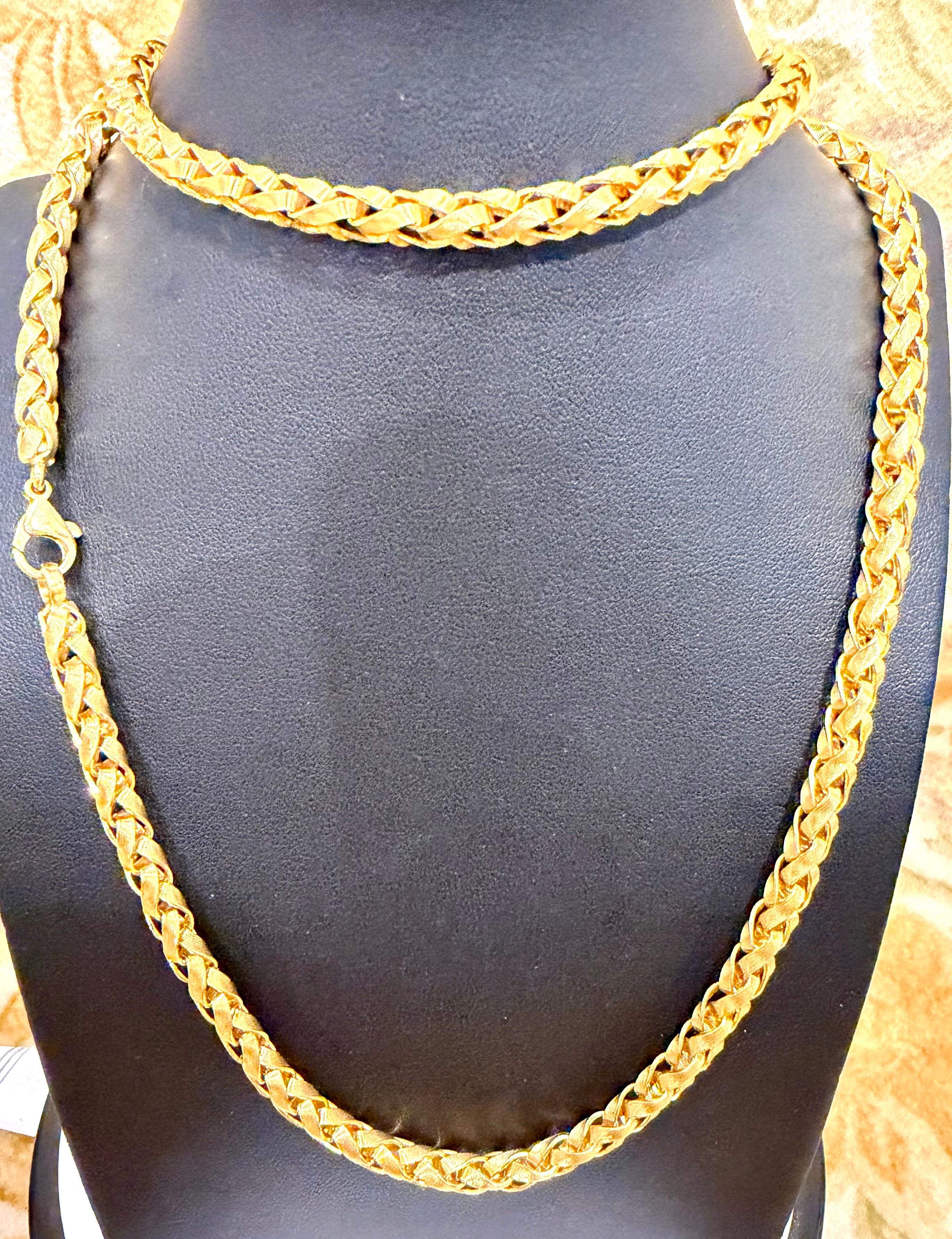 Vintage 18 Karat Yellow Gold 84.7 Gm Chain, 5 mm Wide Necklace, 28 