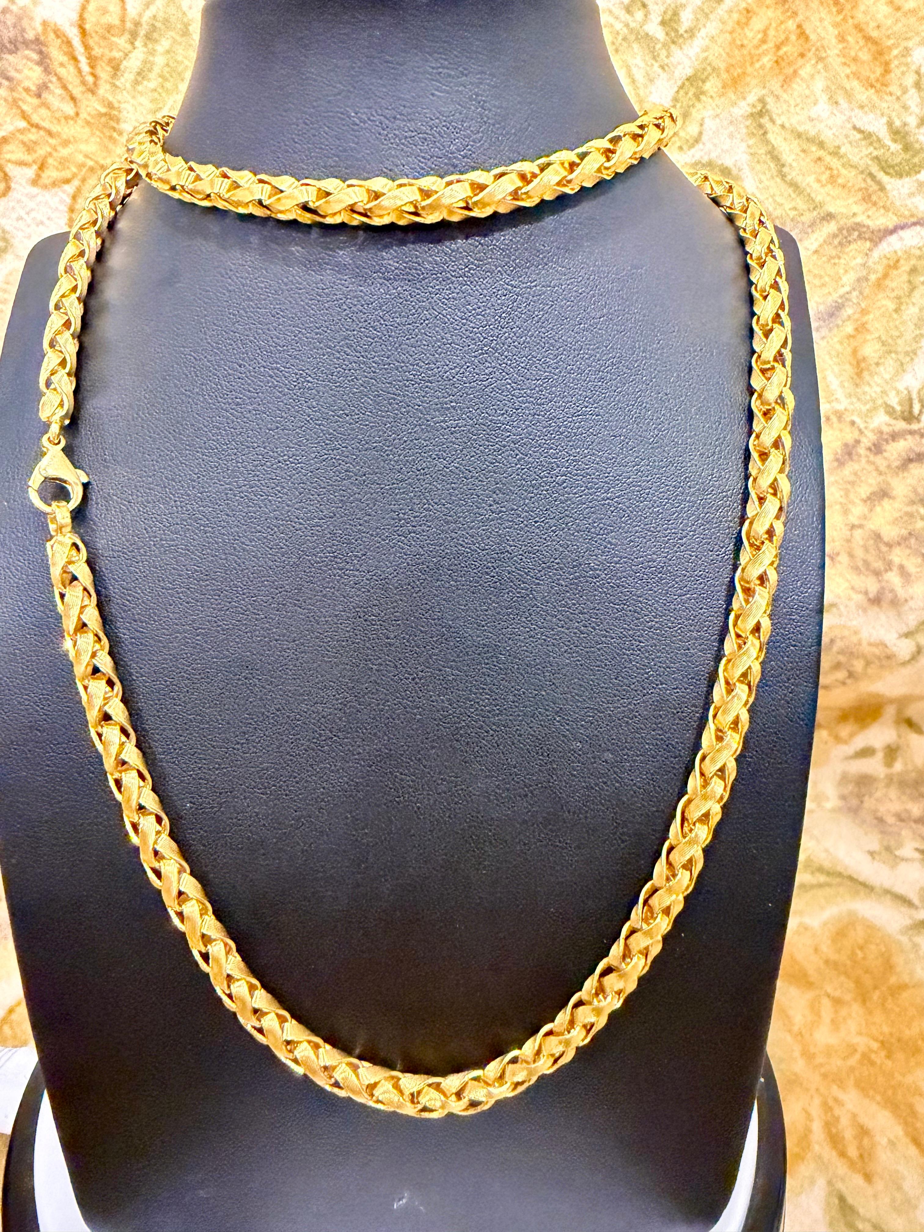 Vintage 18 Karat Yellow Gold 84.7 Gm Chain, 5 mm Wide Necklace, 28 