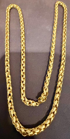 Vintage 18 Karat Yellow Gold 84.7 Gm Chain, 5 mm Wide Necklace, 28 " Long