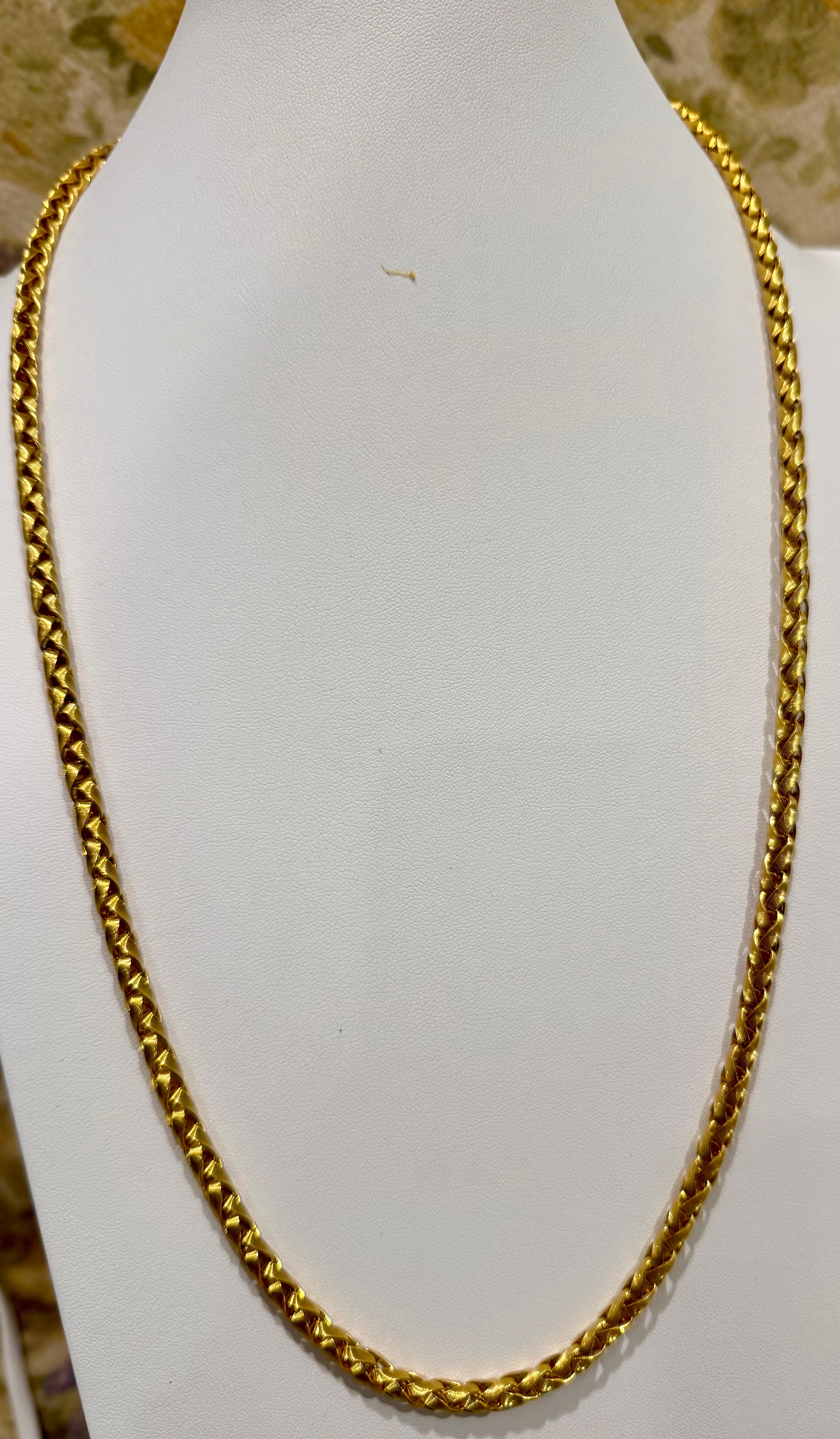 Vintage 18 Karat Yellow Gold 84.7 Gm Chain, 5 mm Wide Necklace, 28 