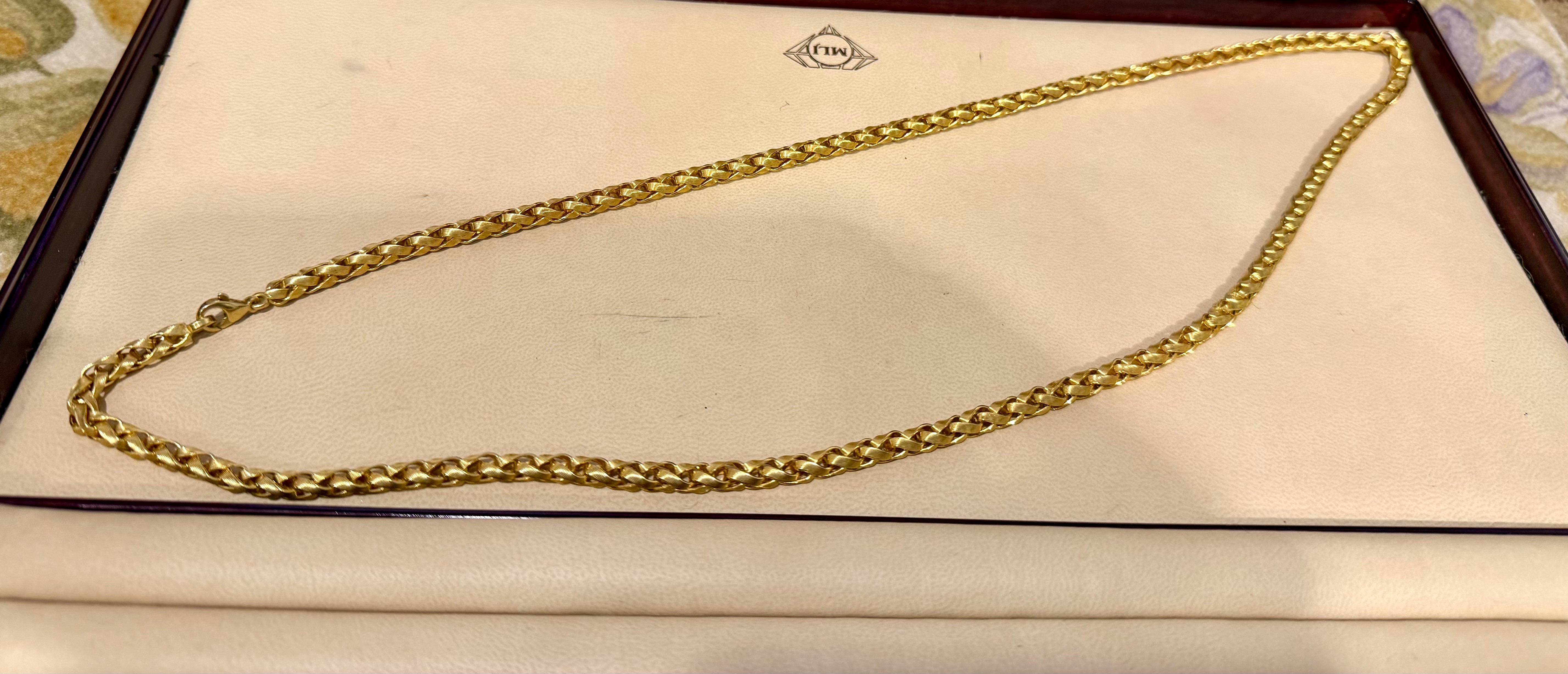 Vintage 18 Karat Yellow Gold 84.7 Gm Chain, 5 mm Wide Necklace, 28 