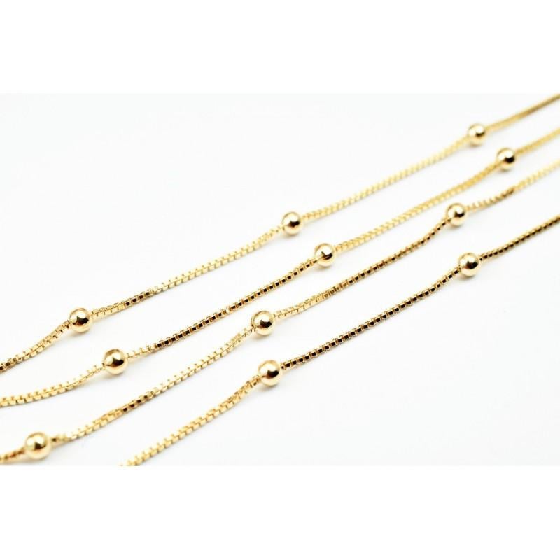 18 Karat Gelbgold Box Kette Ball Halskette im Zustand „Hervorragend“ im Angebot in New York, NY