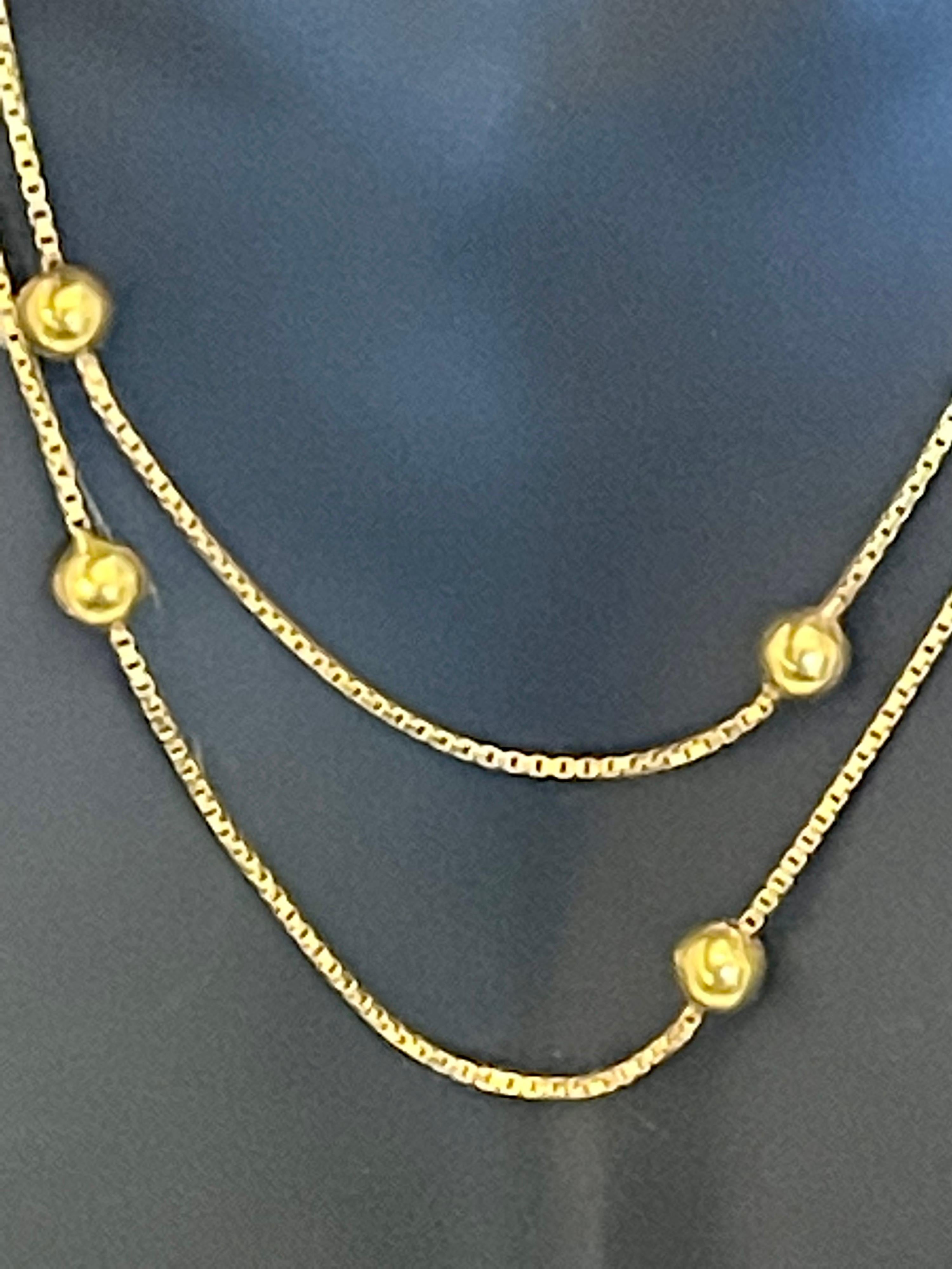18 Karat Gelbgold Box Kette Ball Halskette für Damen oder Herren im Angebot