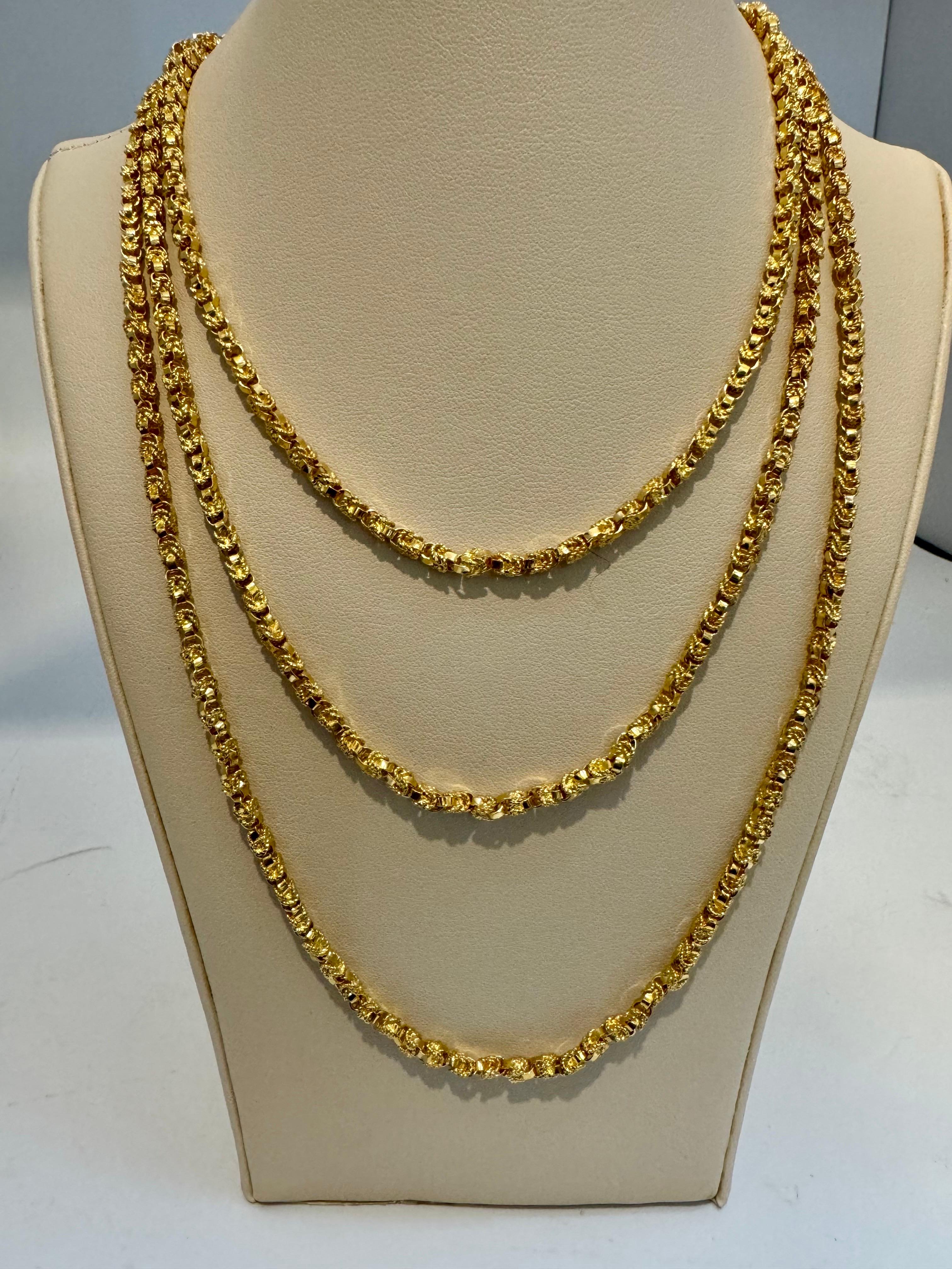 Vintage By, oro giallo 18 carati 93,4 m, catena di design, collana da 3,64 mm, lunga 57