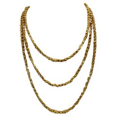 Vintage 18 Karat Yellow Gold 93.4Gm, Designer Chain, 3.64 mm Necklace, 57 " Long
