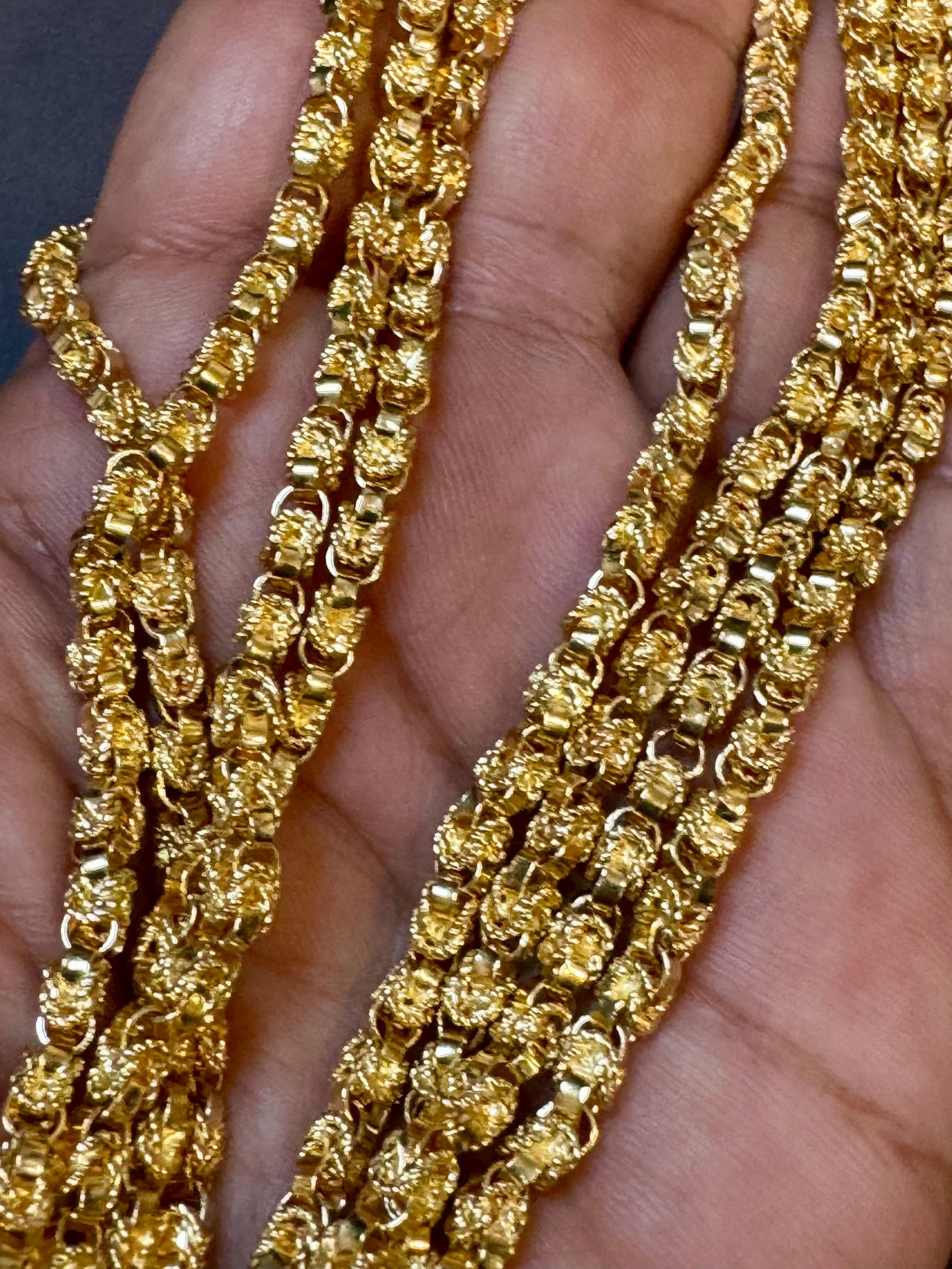 Vintage By, oro giallo 18 carati 93,4 m, catena di design, collana da 3,64 mm, lunga 57