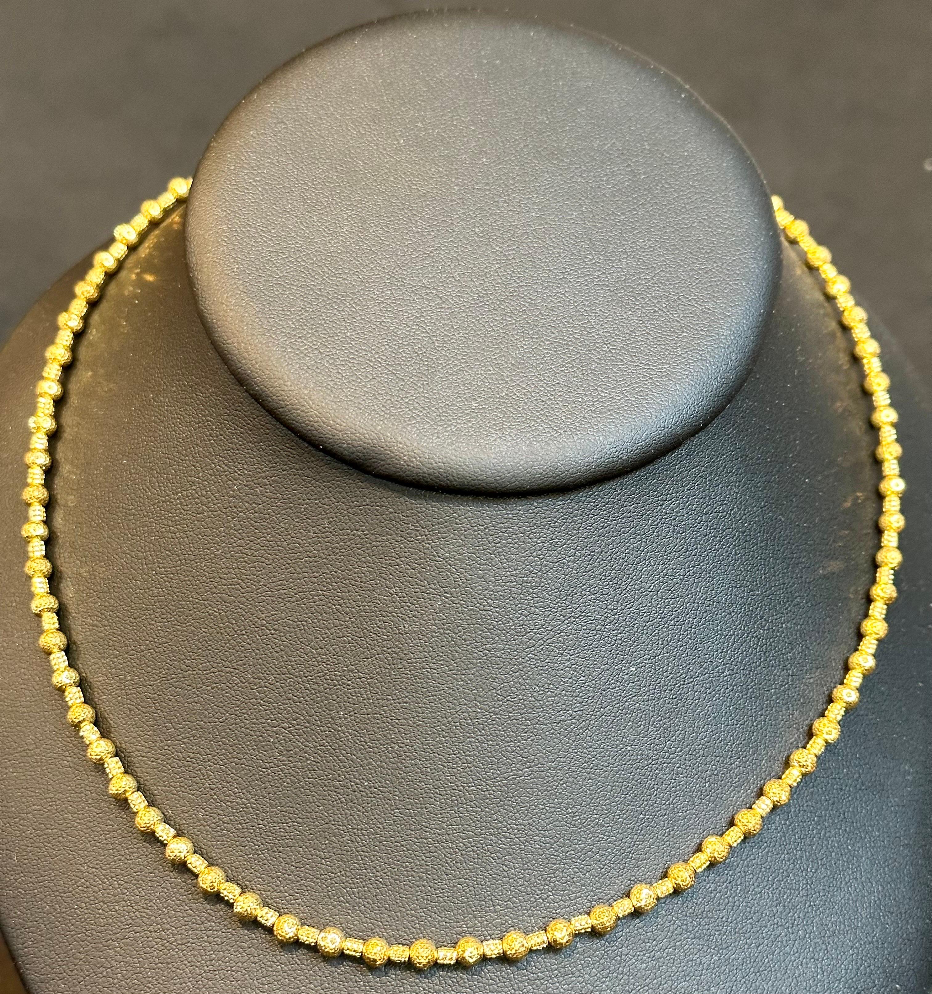 18 Karat Gelbgold 9,5 Gm, Kugelkette Halskette 17