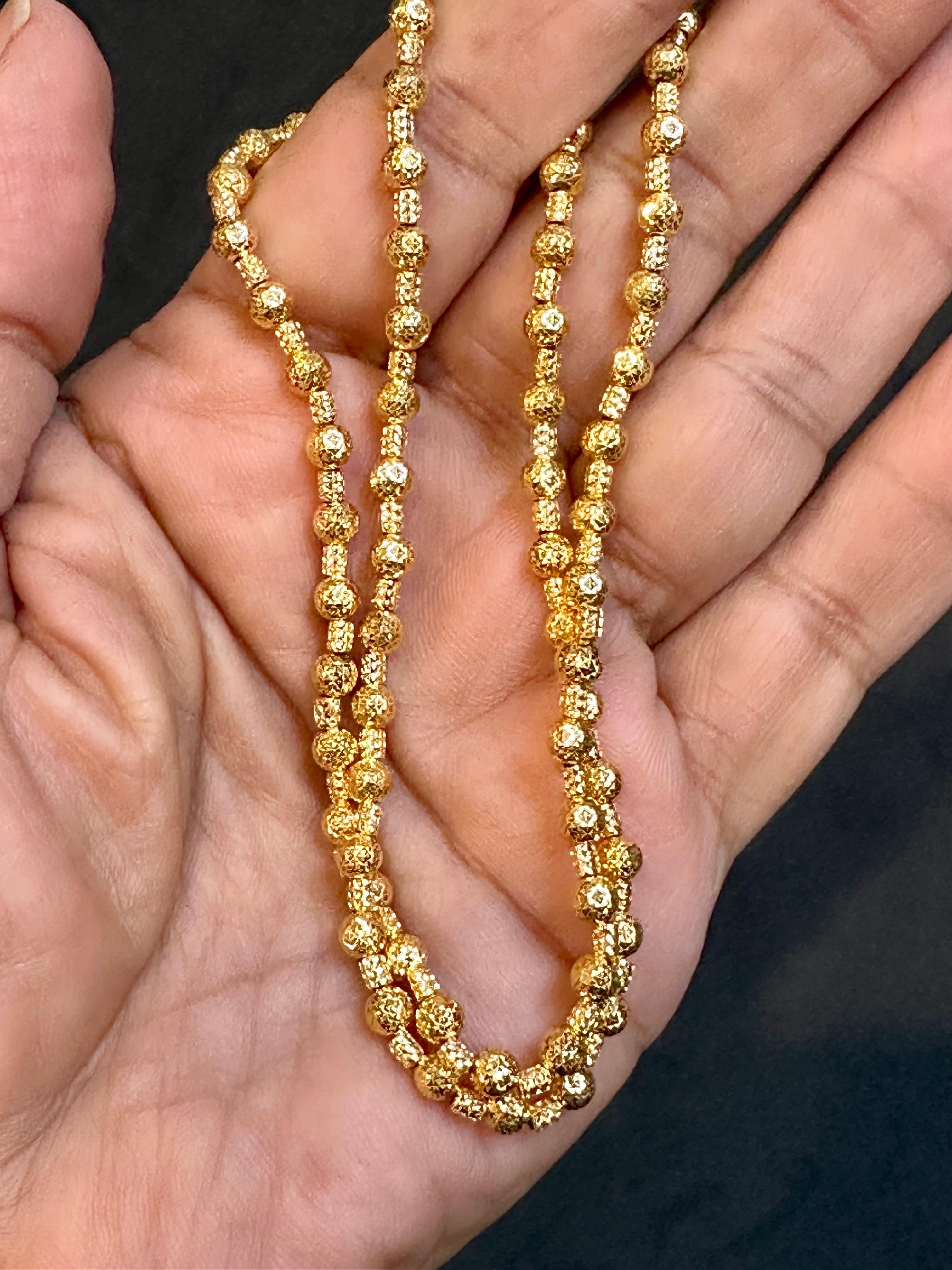 18 Karat Gelbgold 9,5 Gm, Kugelkette Halskette 17
