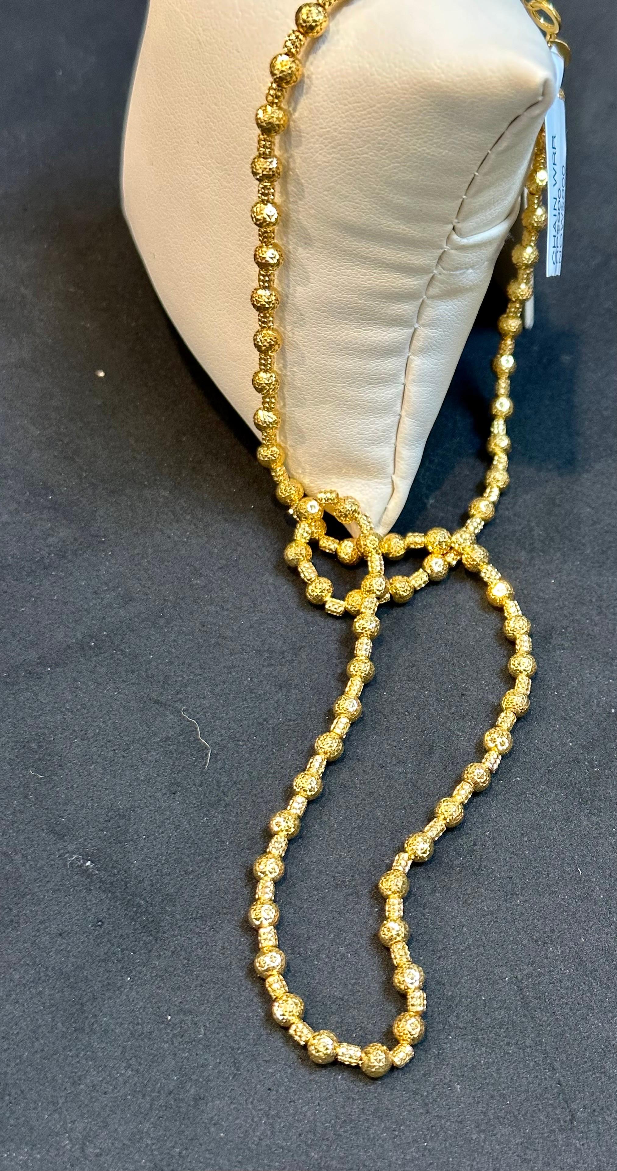 18 Karat Gelbgold 9,5 Gm, Kugelkette Halskette 17