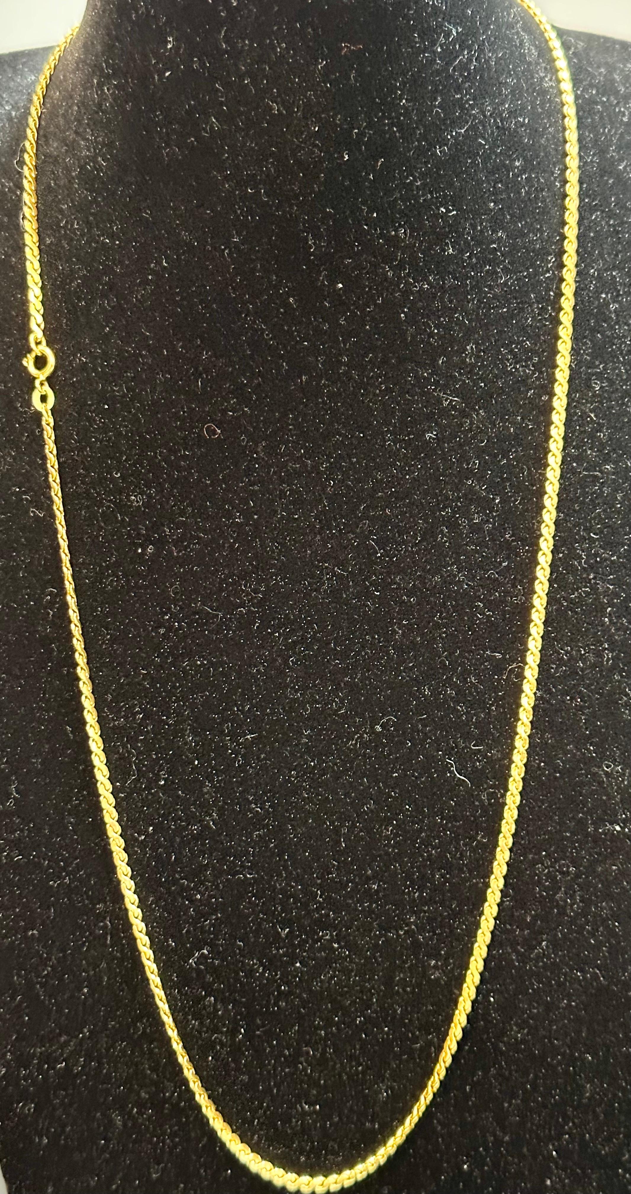 18 Karat Gelbgold 9.6 Gm S-Glieder  Kette Halskette, 24 Zoll lang  im Zustand „Hervorragend“ im Angebot in New York, NY