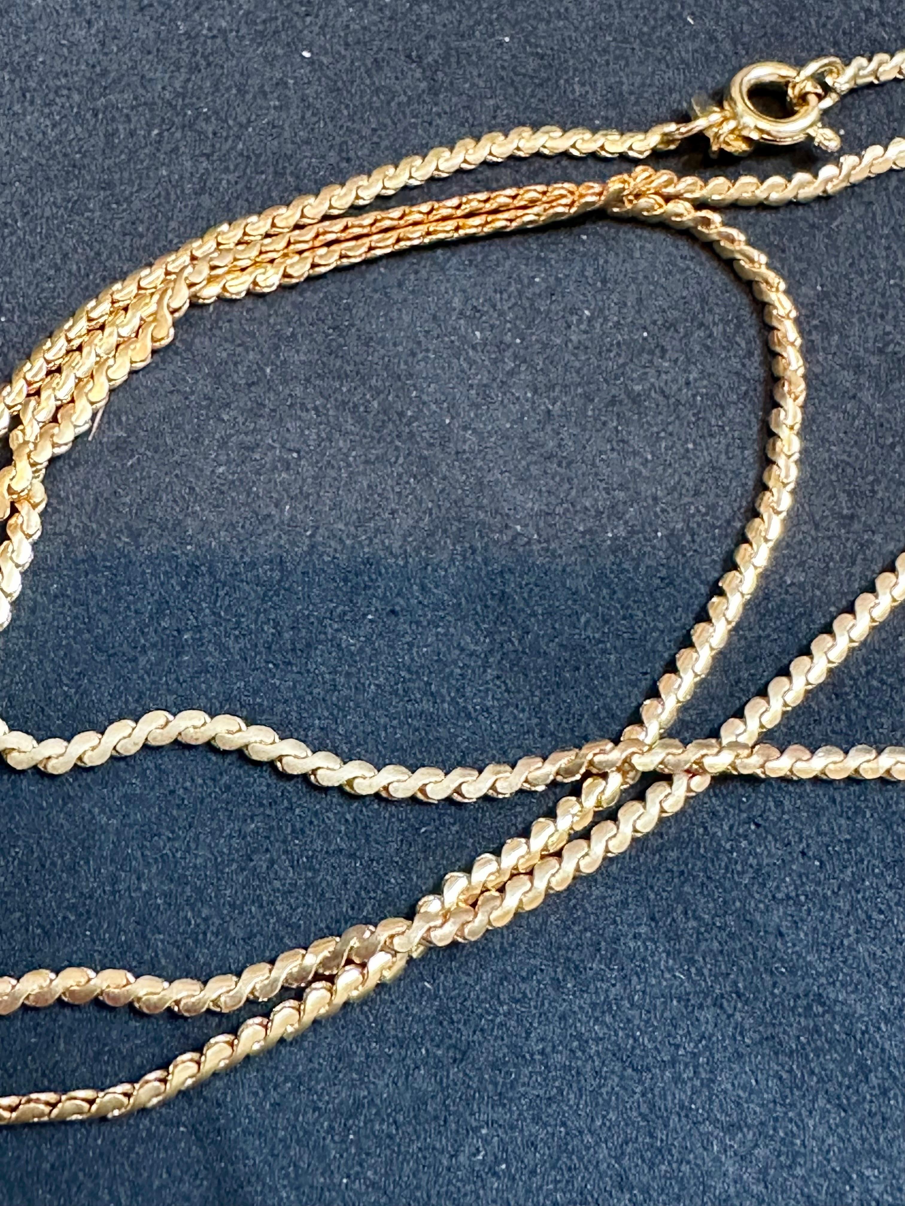 Vintage 18 Karat Yellow Gold 9.6 Gm S Link Chain Necklace For Sale 2