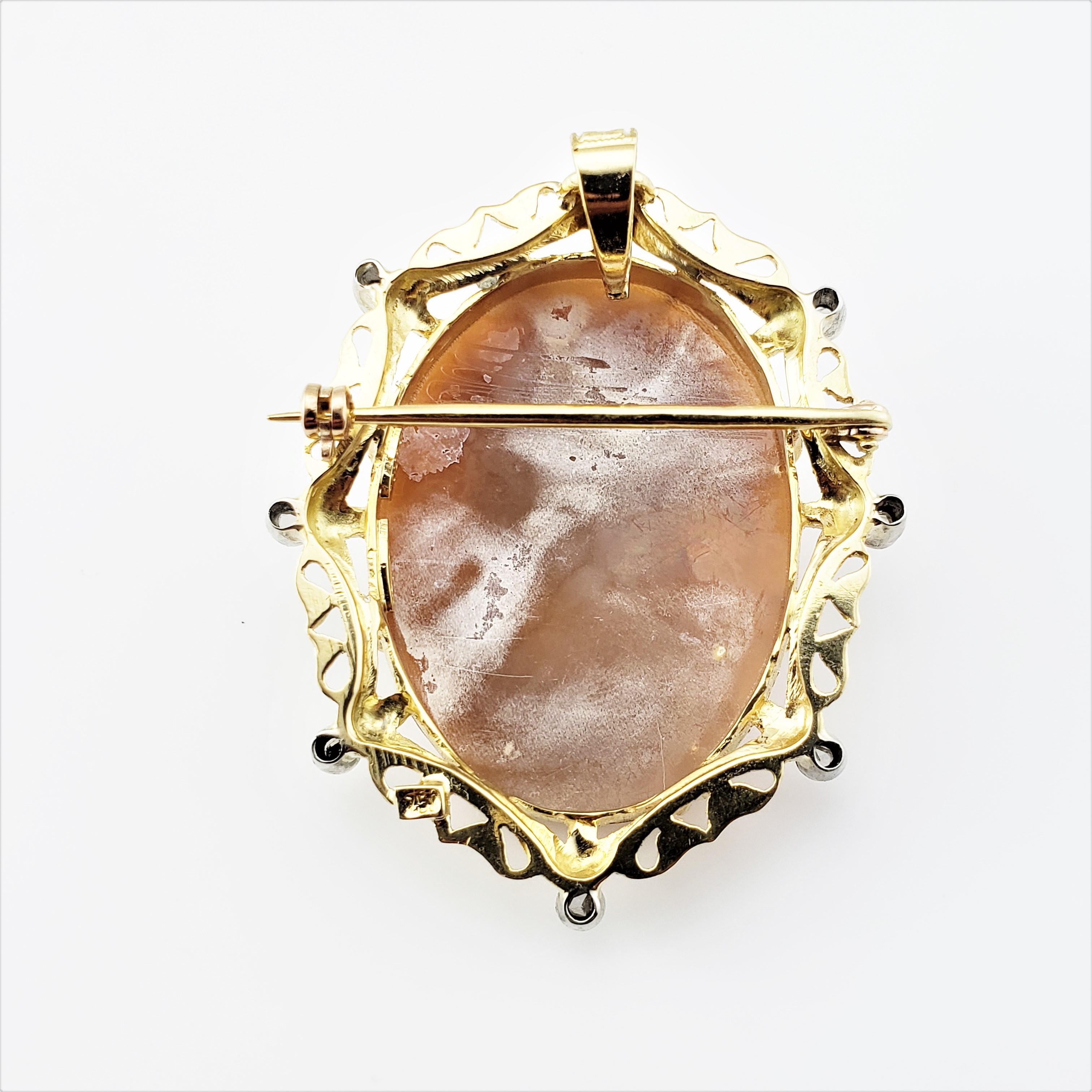 De las mujeres Broche o colgante camafeo vintage de oro amarillo de 18 quilates y diamantes en venta