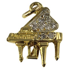 Antique 18 Karat Yellow Gold and Diamond Piano Charm