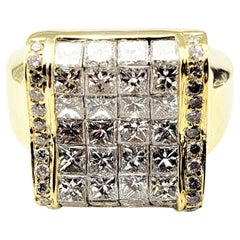 Bague vintage en or jaune 18 carats et diamants