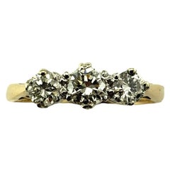 Anello vintage in oro giallo 18 carati e diamanti misura 5,5 #15301