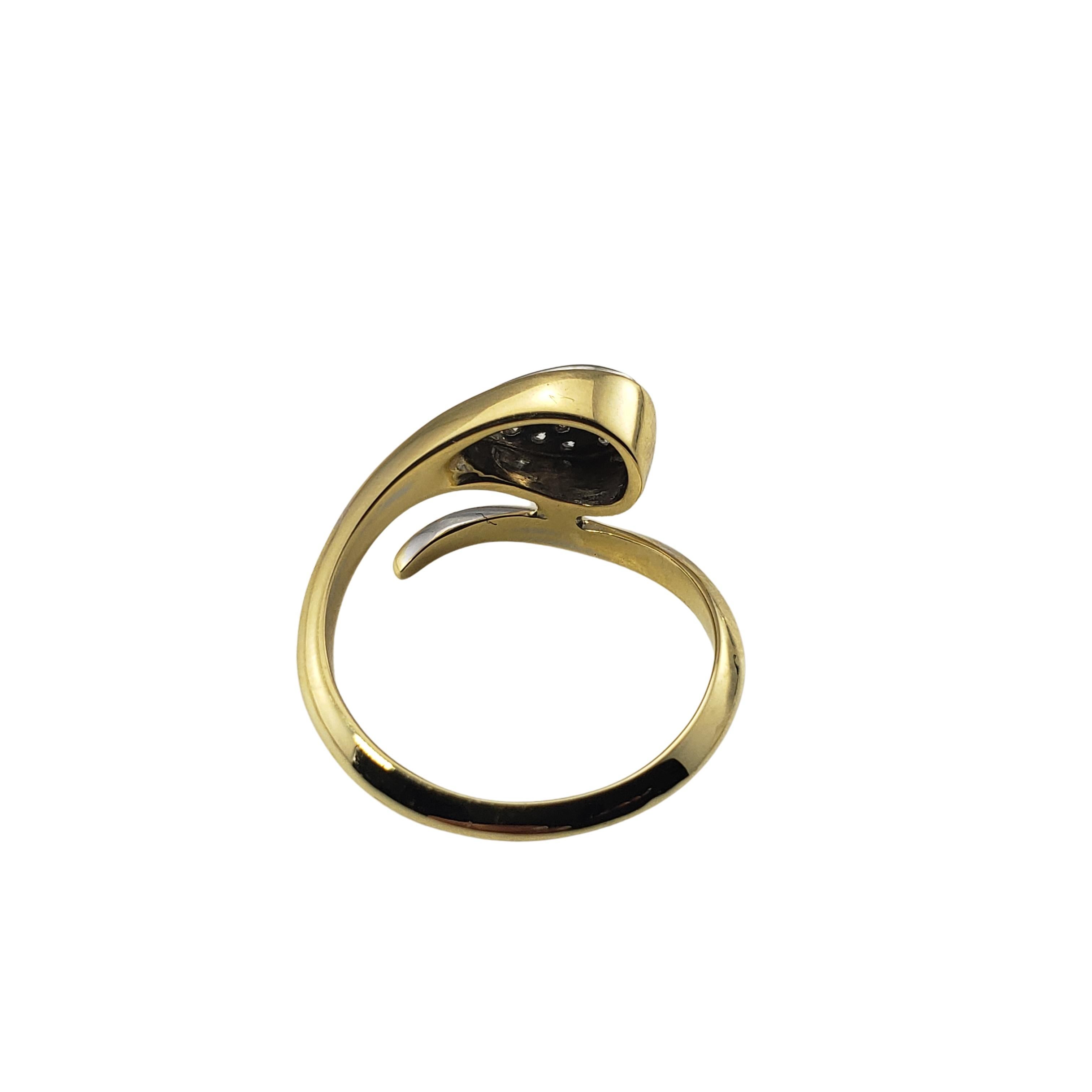 Women's 18 Karat Yellow Gold and Diamond Snake Ring For Sale