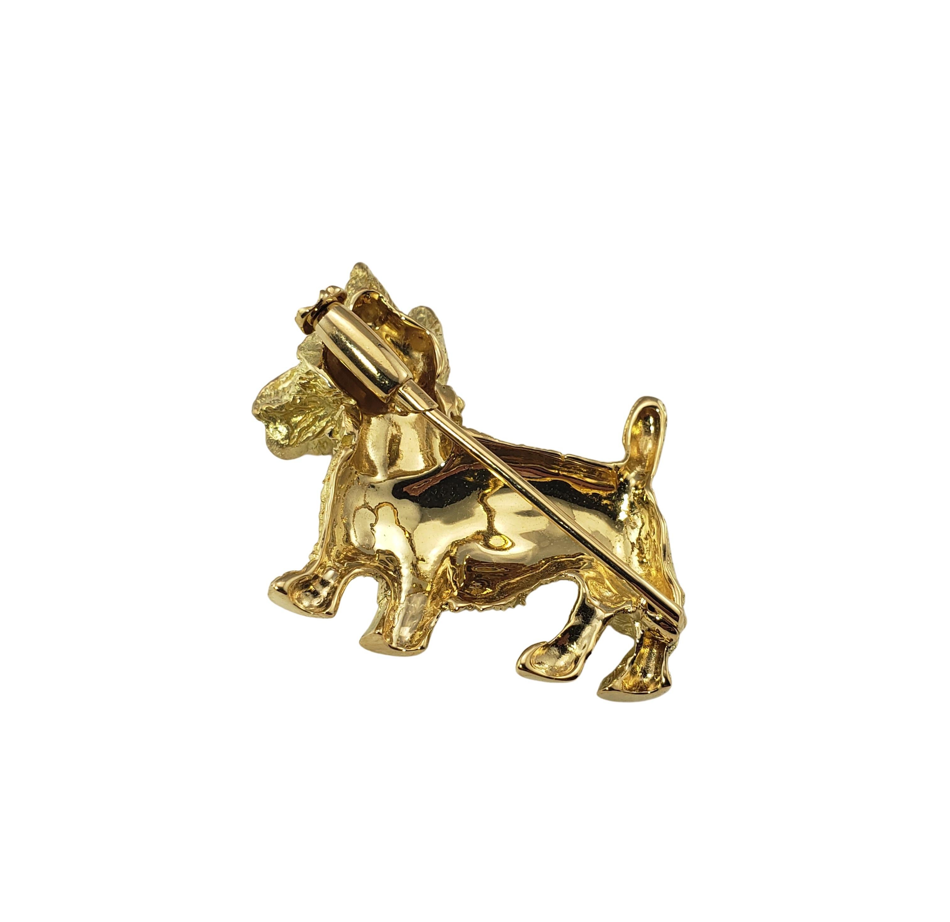 18 Karat Yellow Gold and Ruby Scottish Terrier Brooch/Pin 1