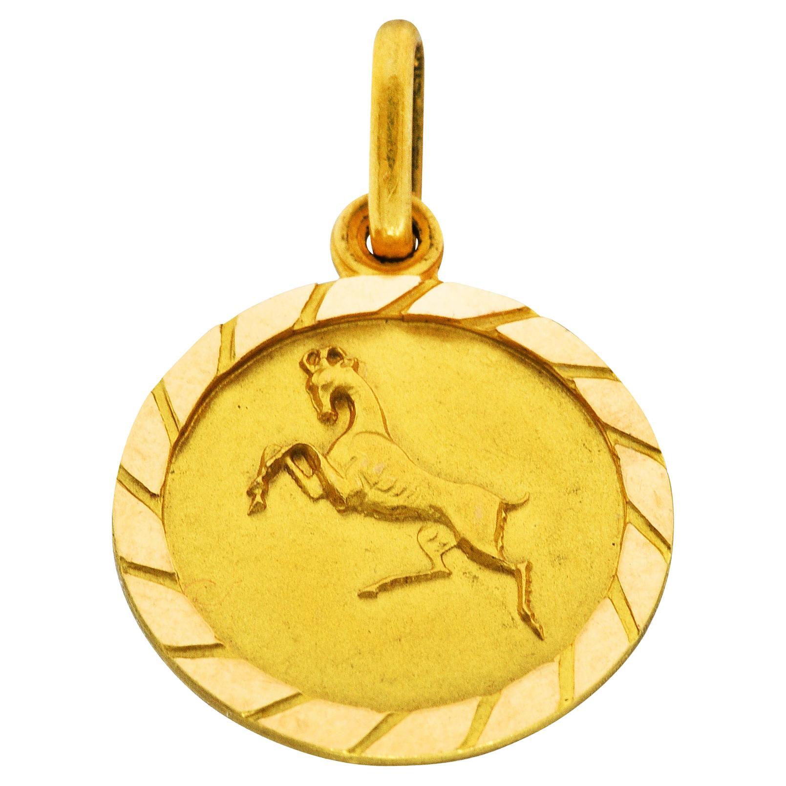 Vintage 18 Karat Yellow Gold Aries Zodiac Charm