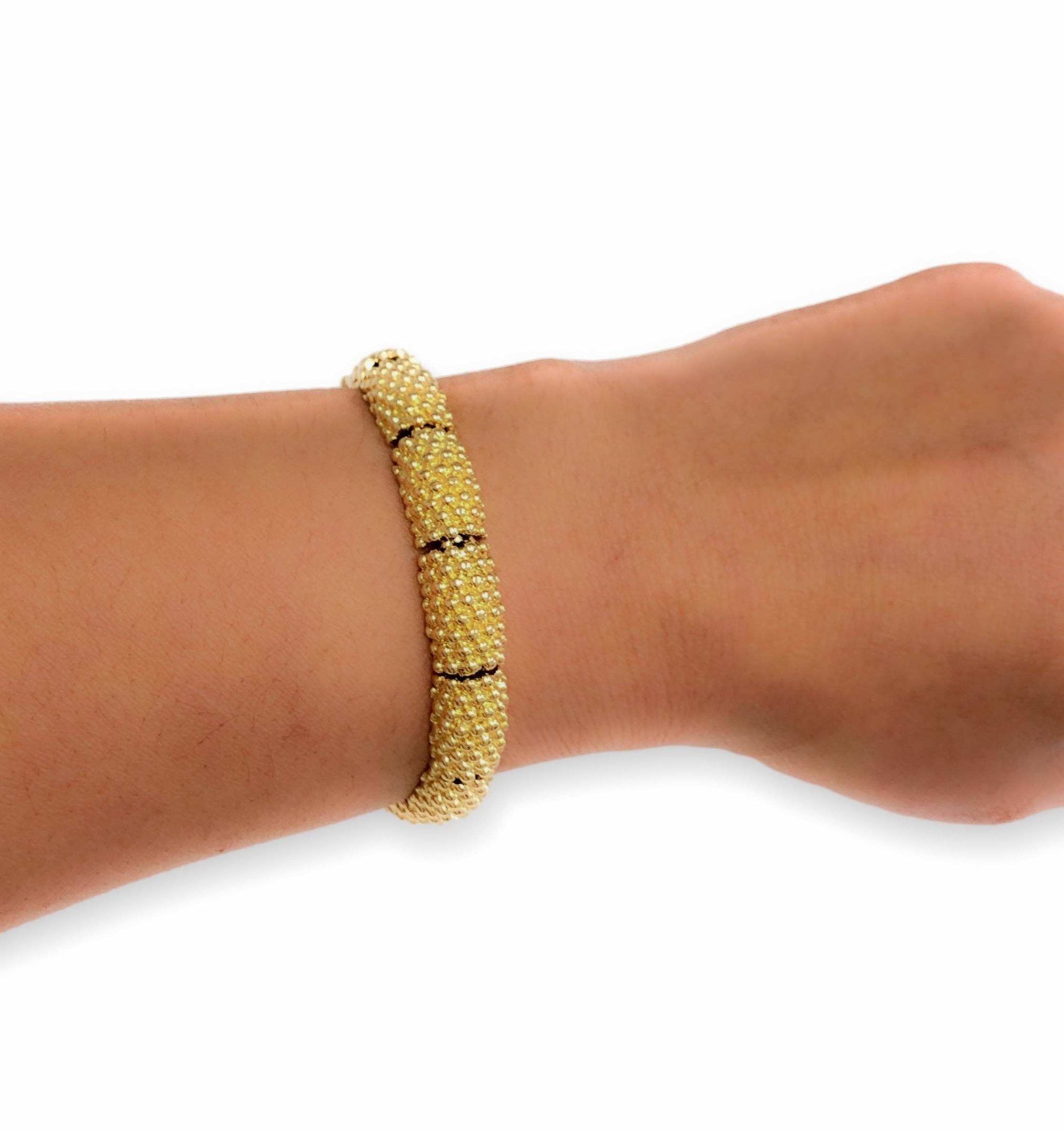 Pulsera Bombay vintage de cuentas de oro amarillo de 18 quilates y 6,5