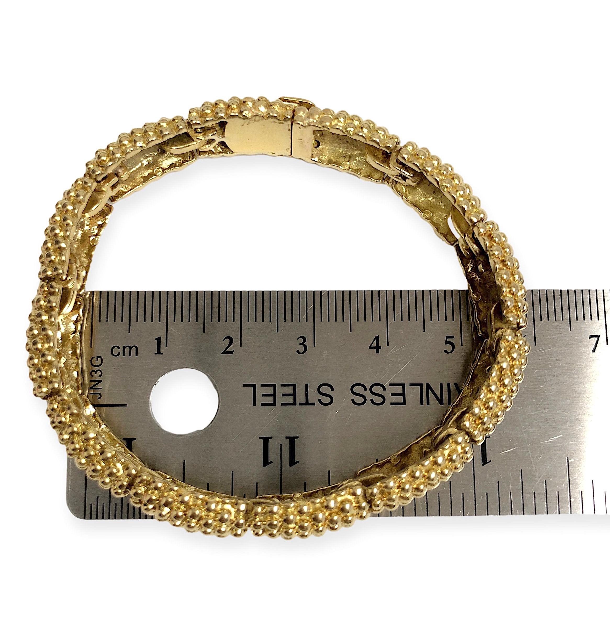 Vintage 18 Karat Yellow Gold Beaded Bombay Bracelet 6.5