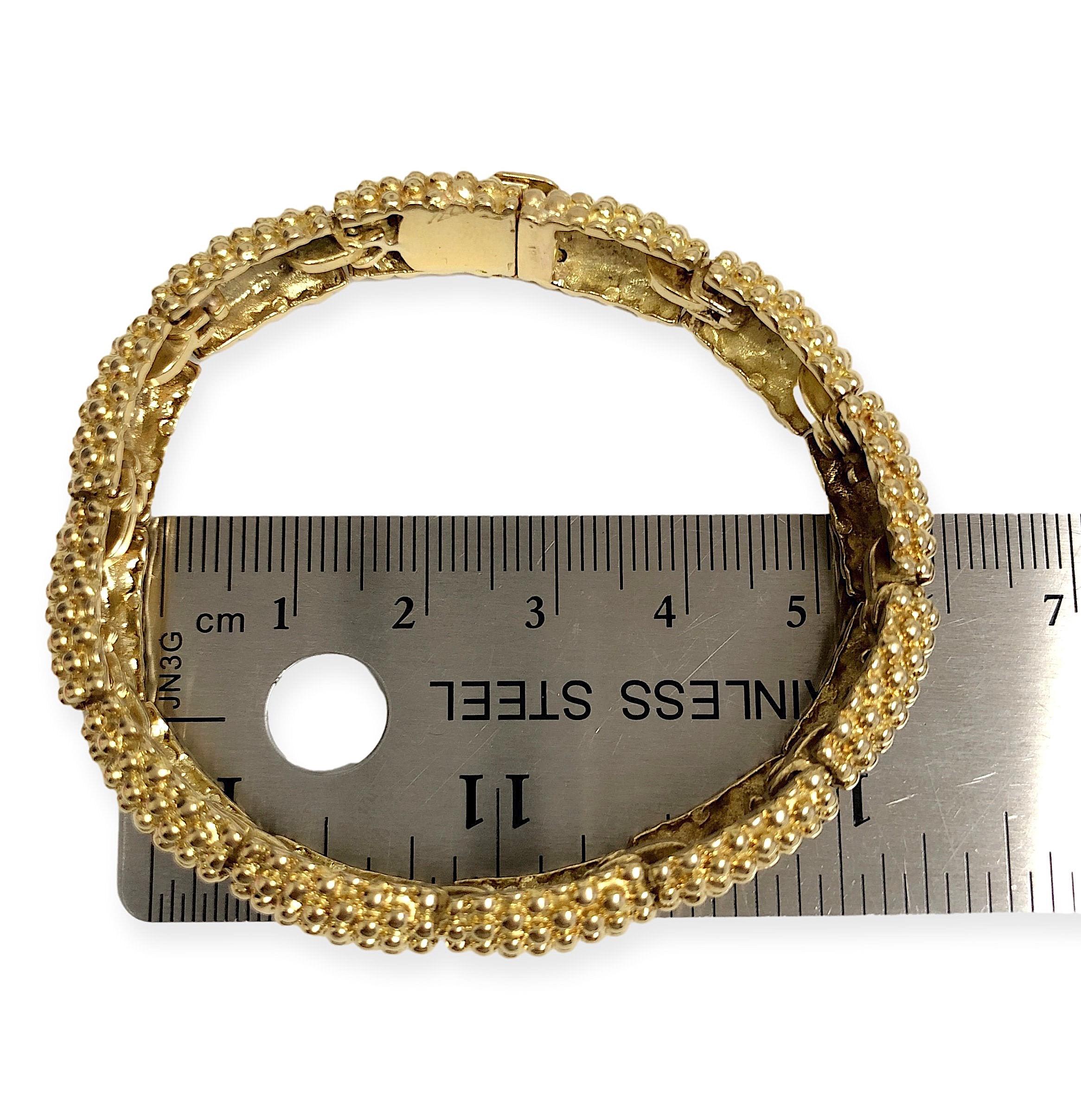 Pulsera Bombay vintage de cuentas de oro amarillo de 18 quilates y 6,5