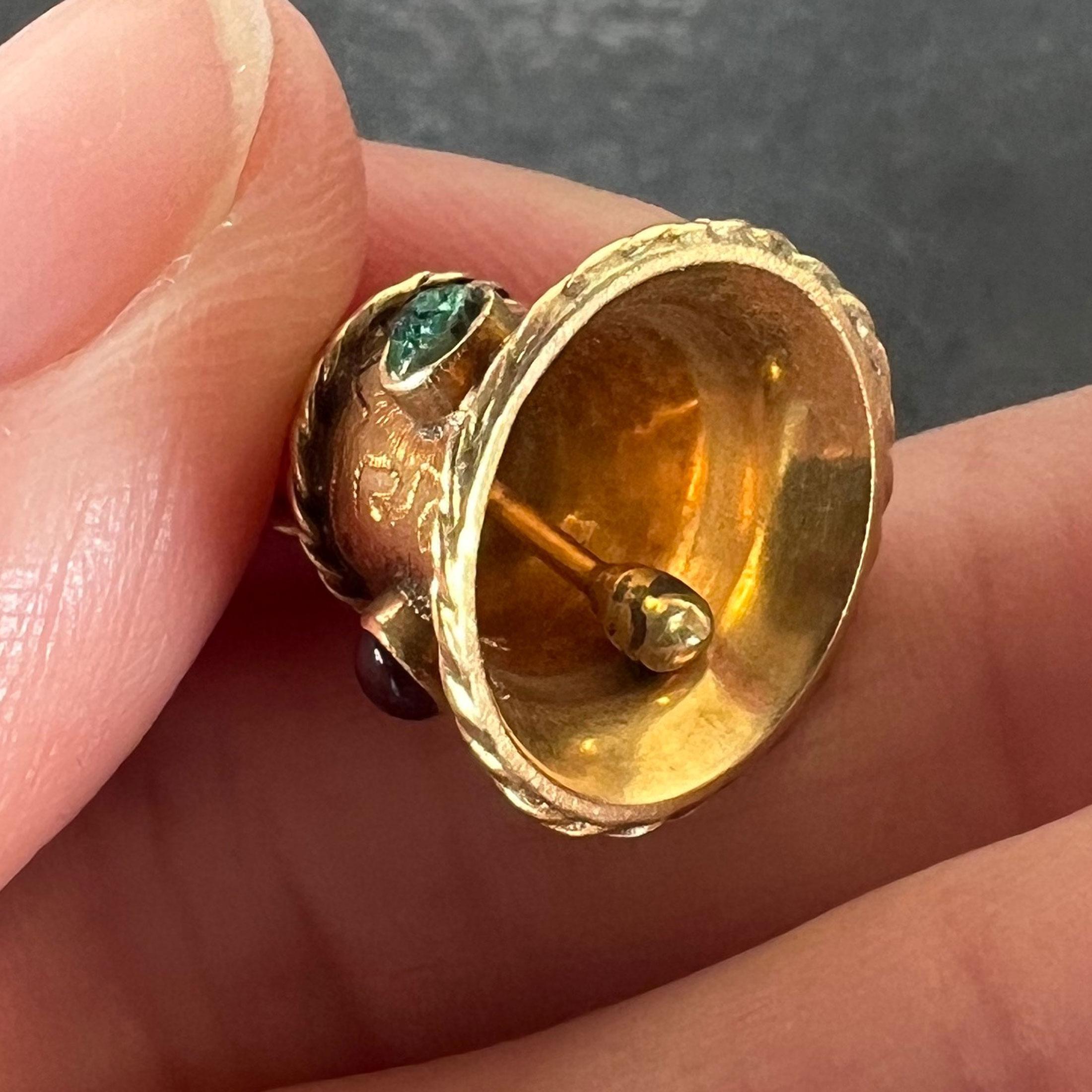 Vintage 18 Karat Gelbgold Bell Charm Anhänger im Angebot 7