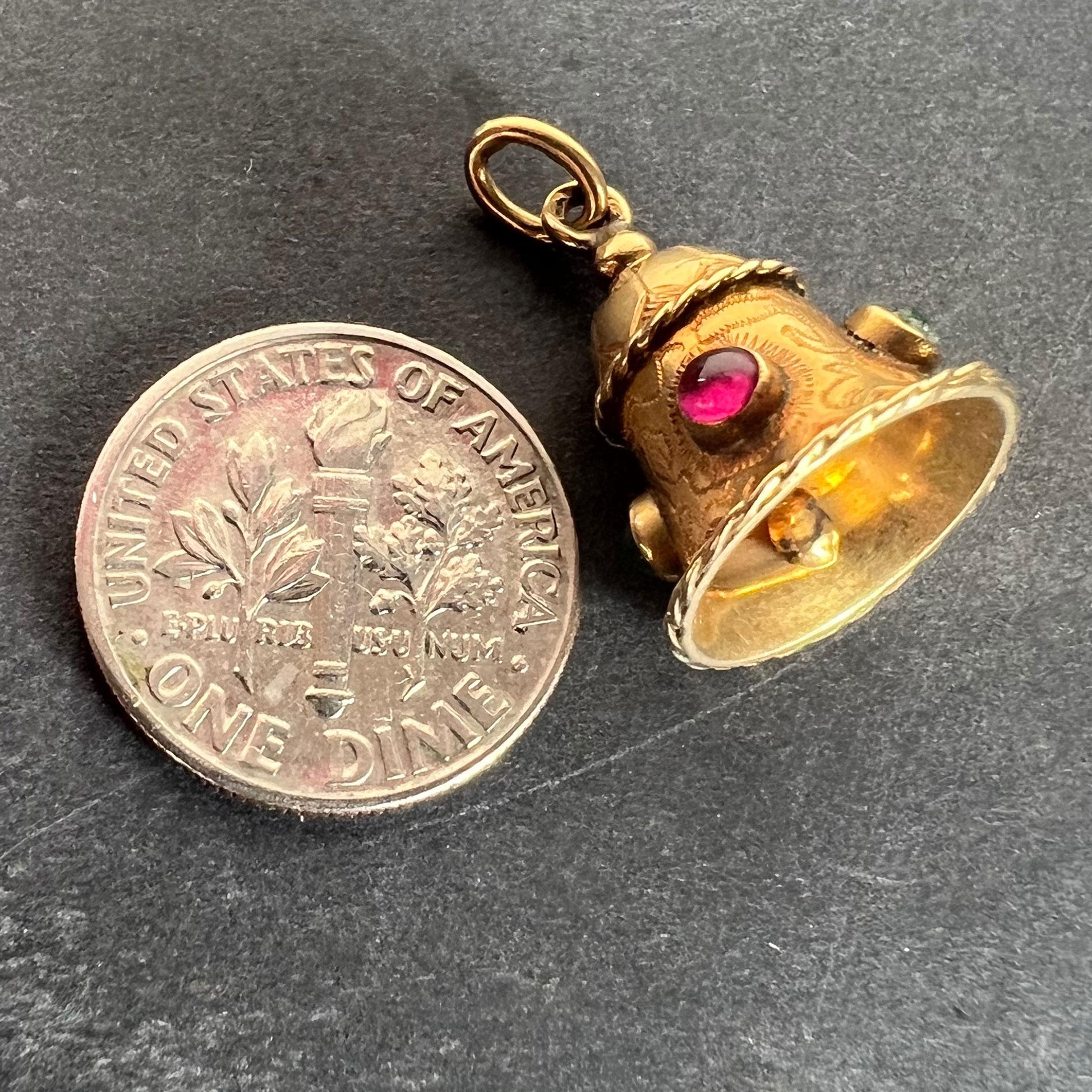 Vintage 18 Karat Gelbgold Bell Charm Anhänger im Angebot 10
