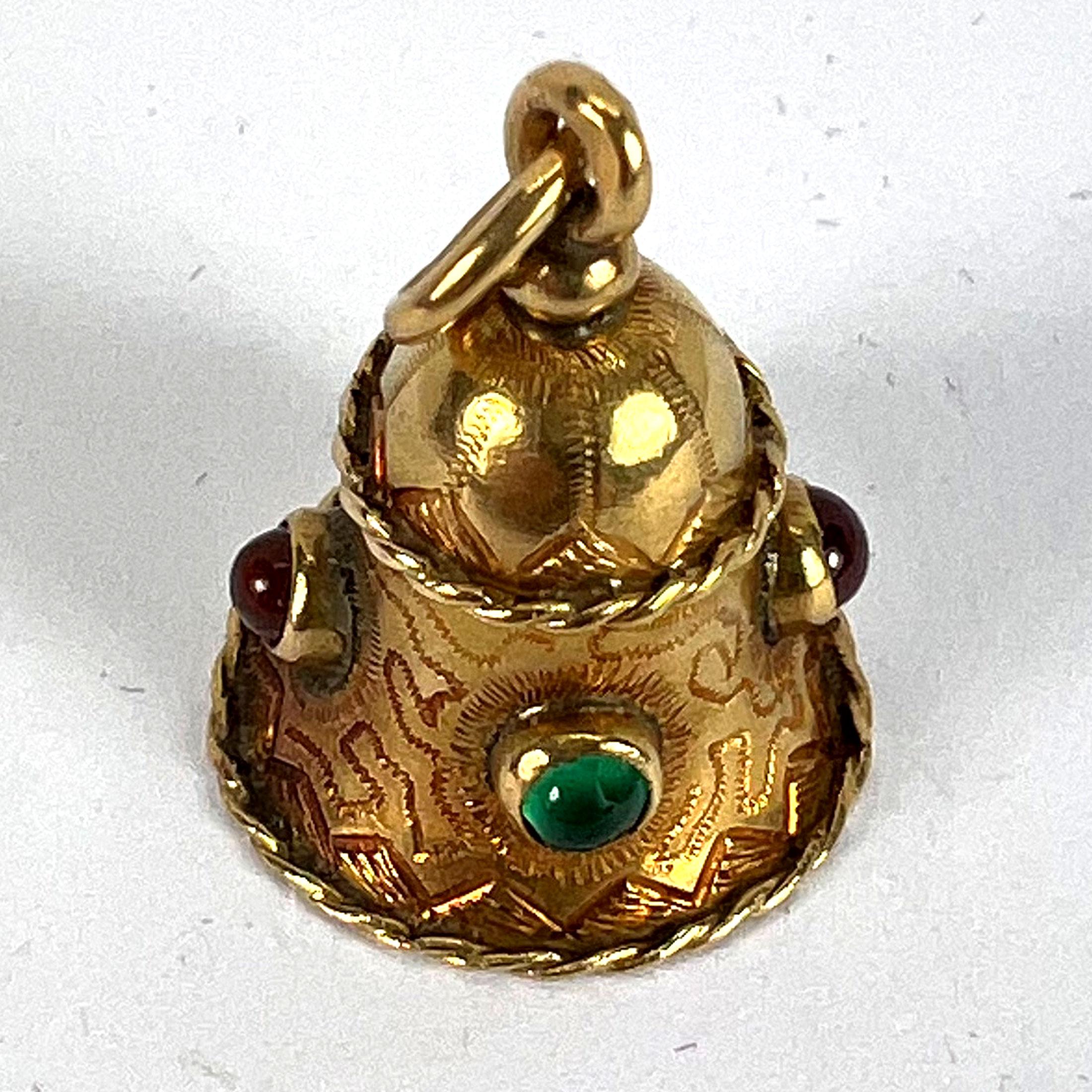 Vintage 18 Karat Gelbgold Bell Charm Anhänger im Angebot 12