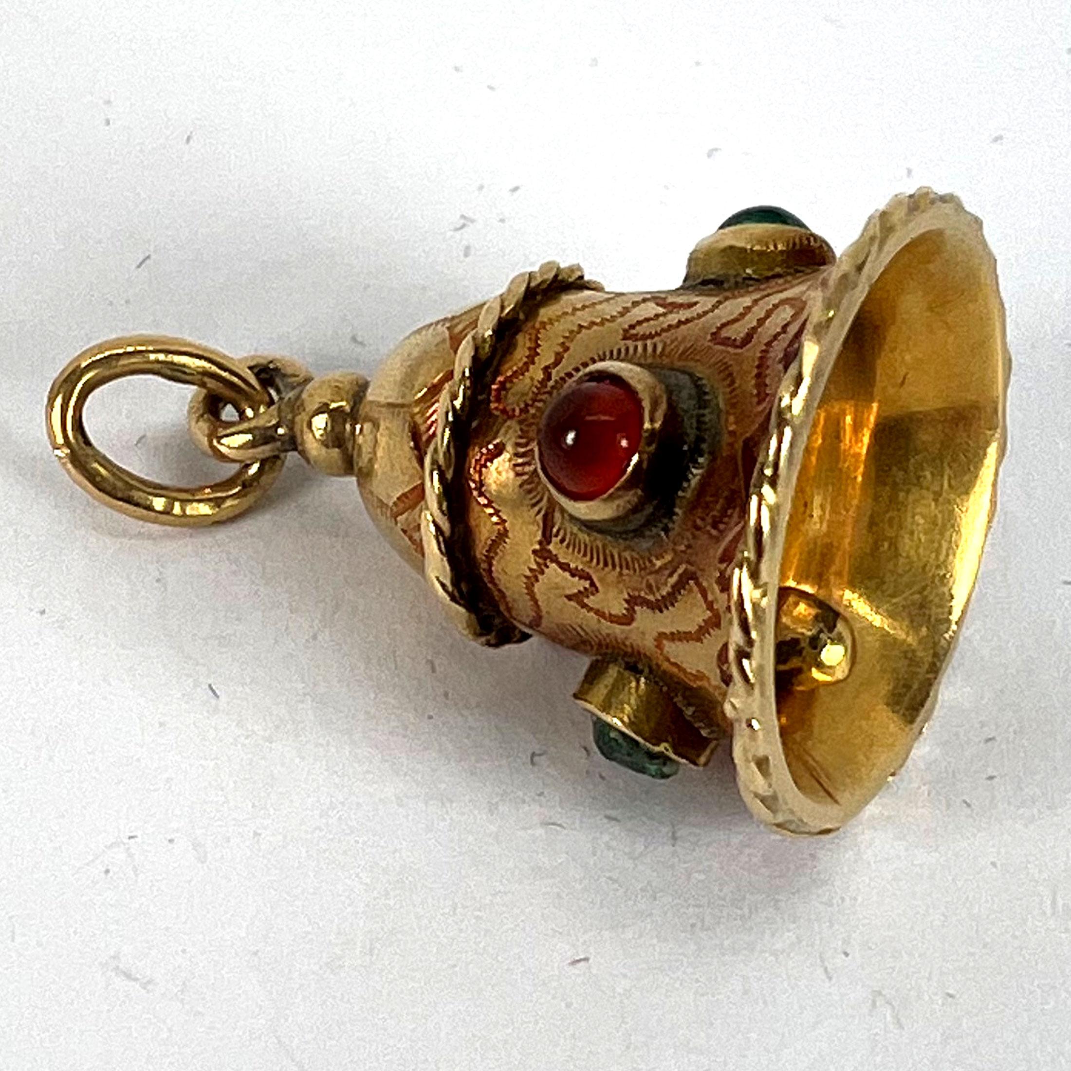 Vintage 18 Karat Gelbgold Bell Charm Anhänger im Angebot 14