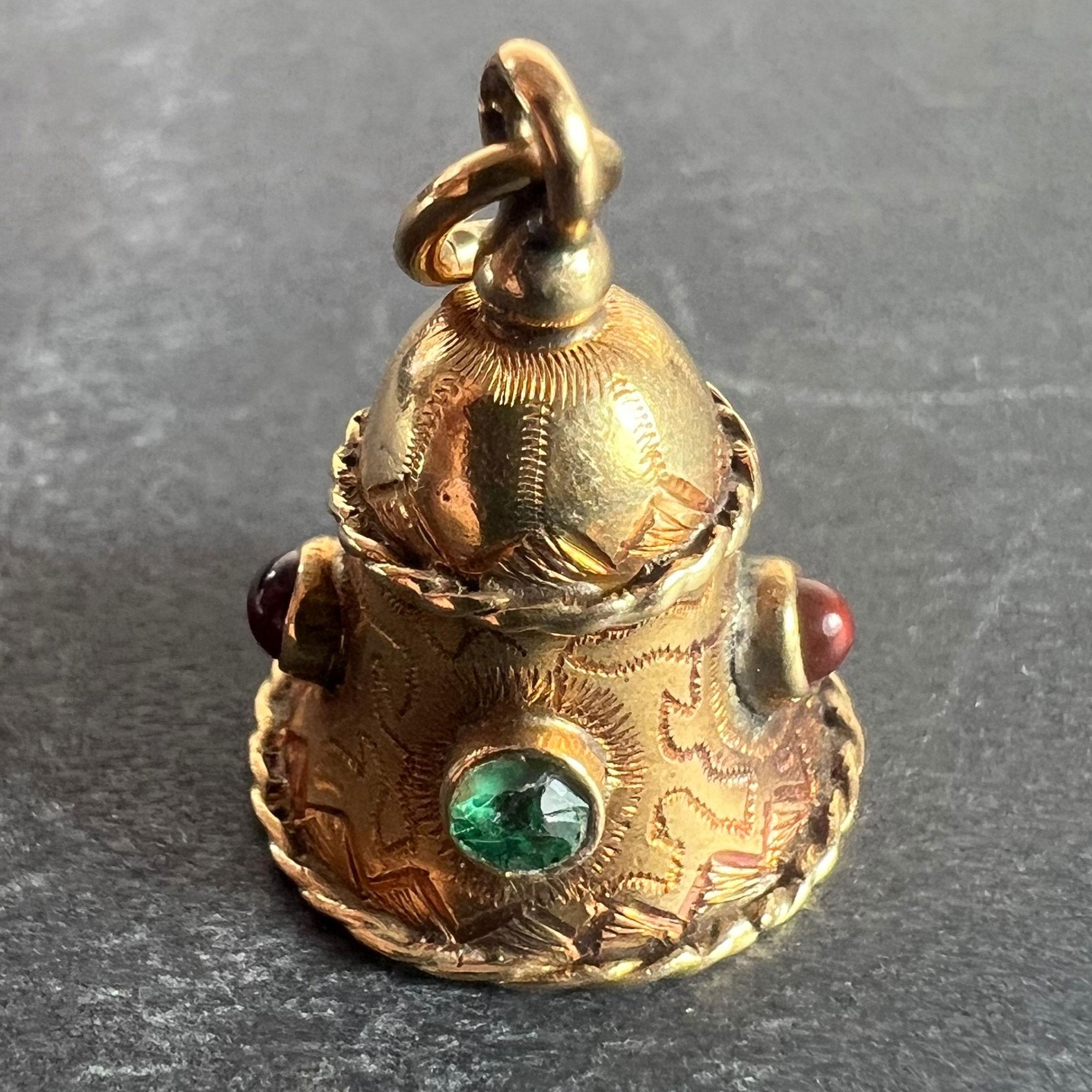 Vintage 18 Karat Gelbgold Bell Charm Anhänger Damen im Angebot