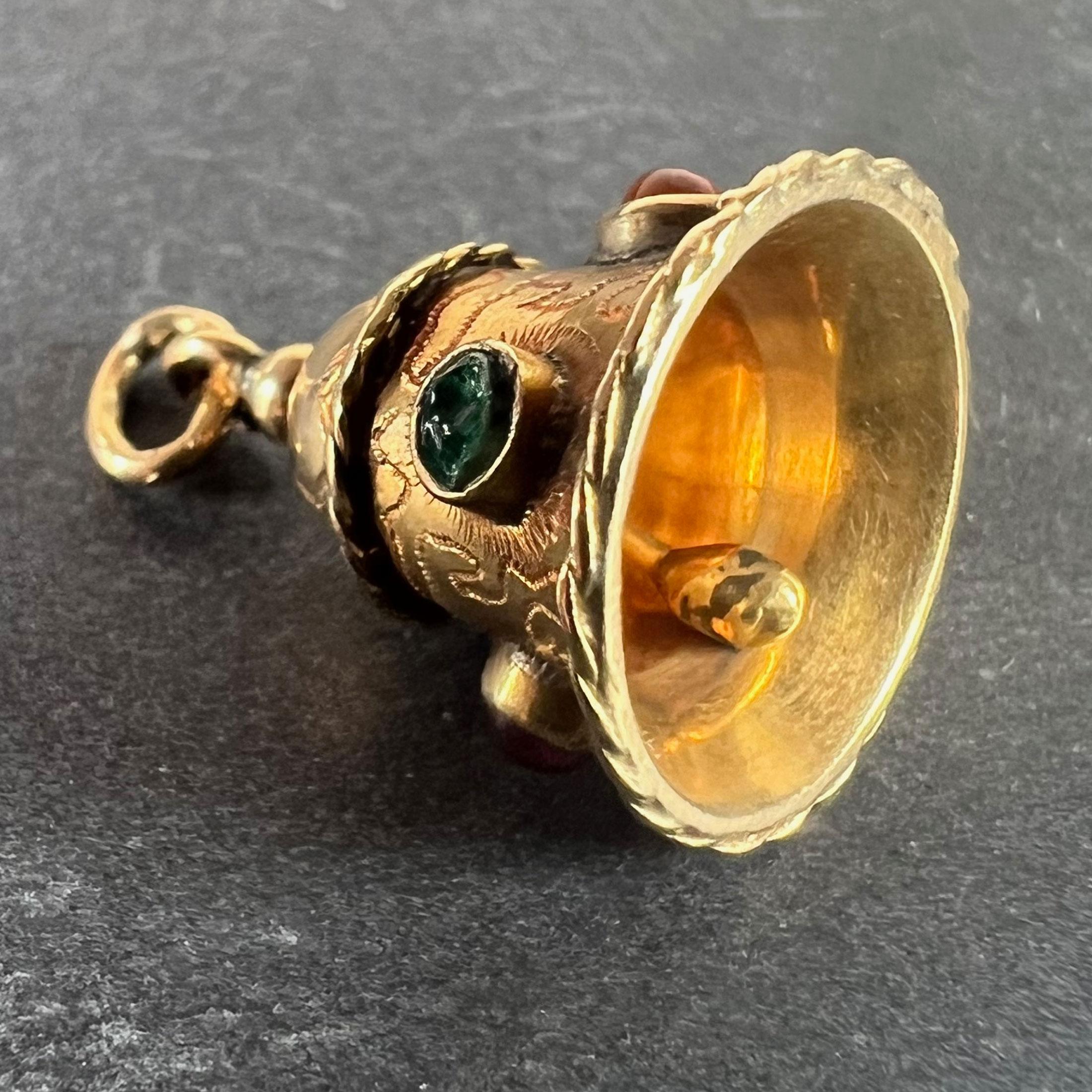 Vintage 18 Karat Gelbgold Bell Charm Anhänger im Angebot 1