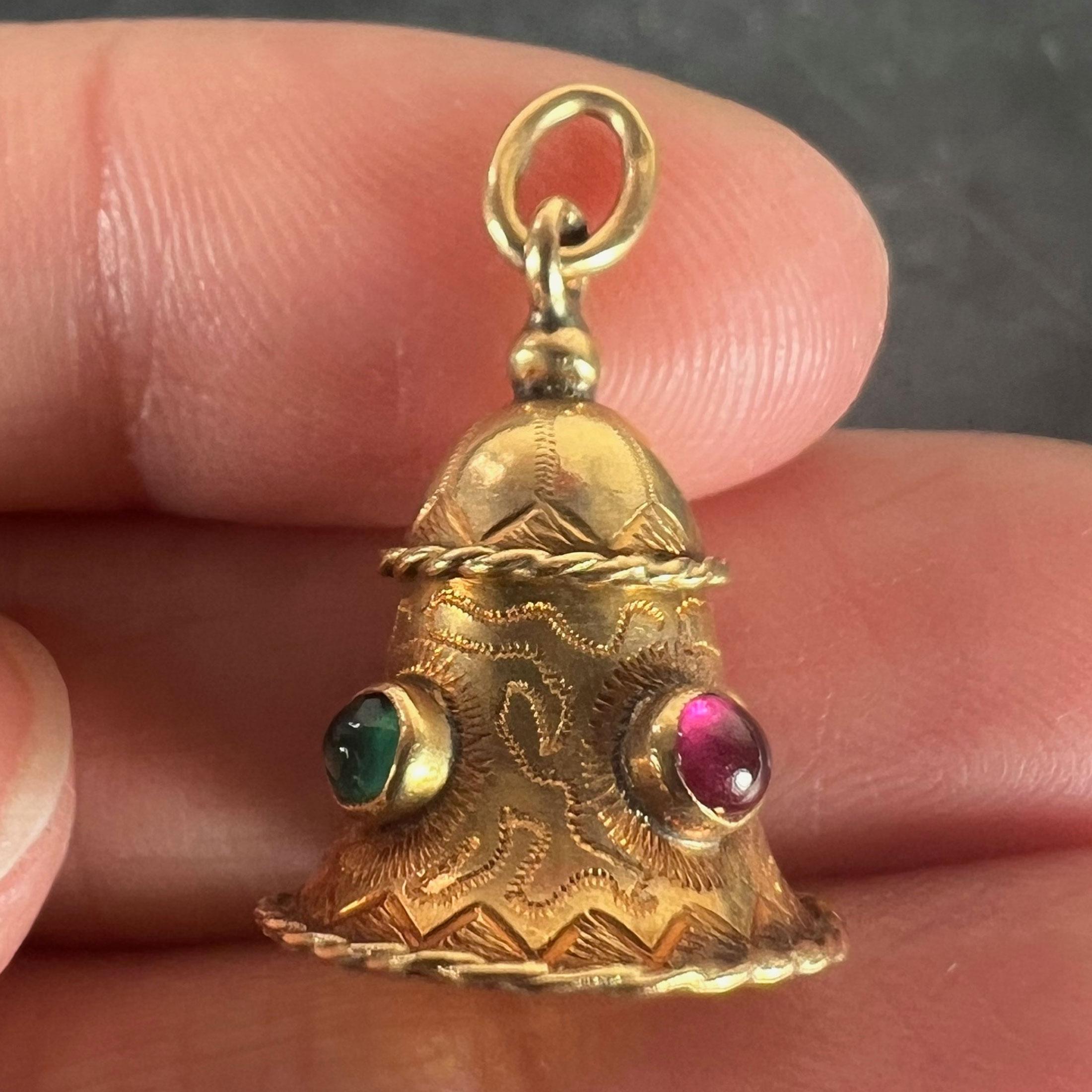 Vintage 18 Karat Gelbgold Bell Charm Anhänger im Angebot 3