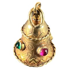 Vintage 18 Karat Gelbgold Bell Charm Anhänger