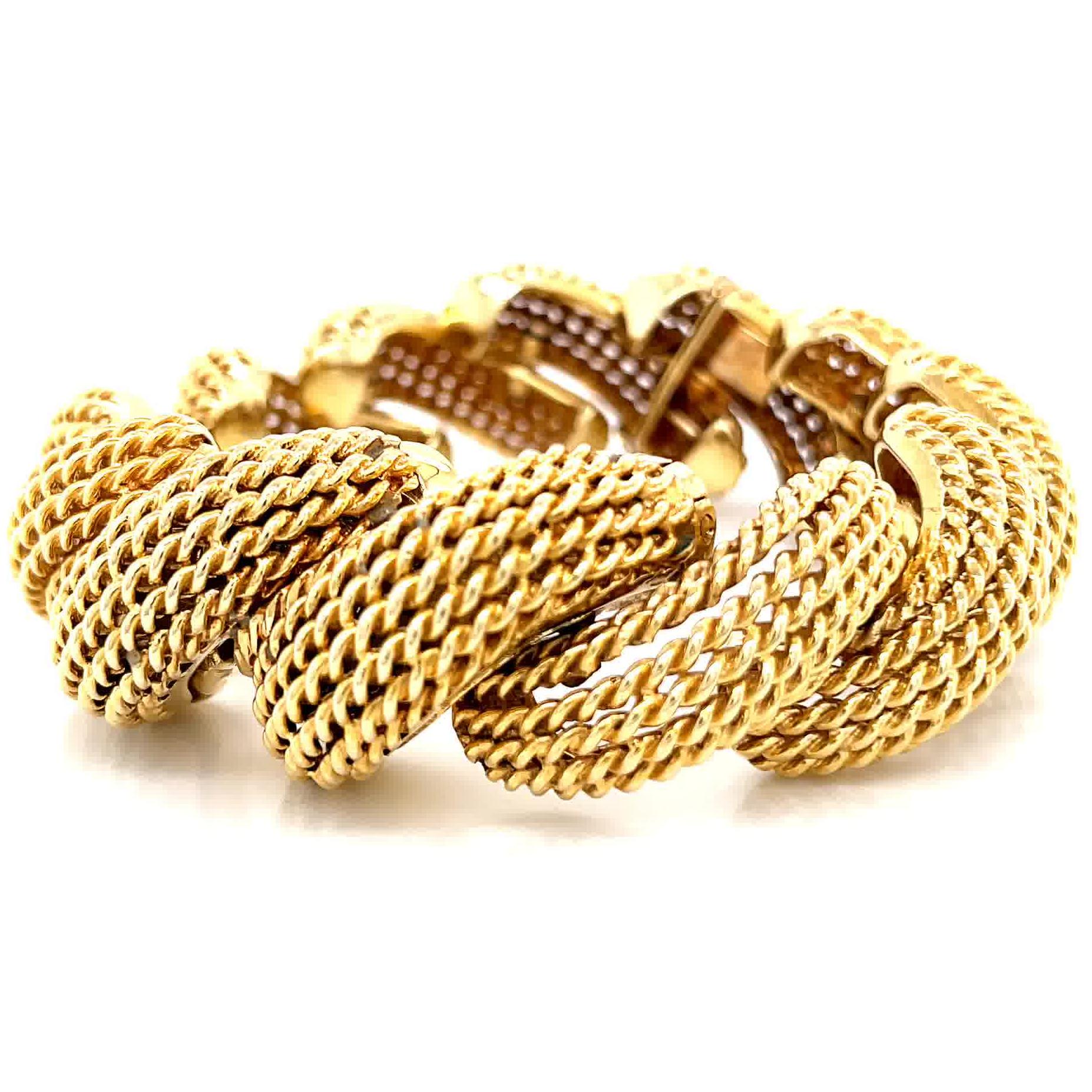 Retro Vintage 18 Karat Yellow Gold Bracelet