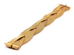 Vintage 18 Karat Yellow Gold Braided Mesh Bracelet