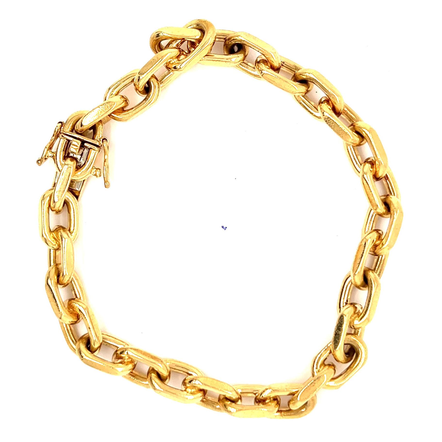 Women's or Men's Vintage 18 Karat Yellow Gold Cable Chain Bracelet