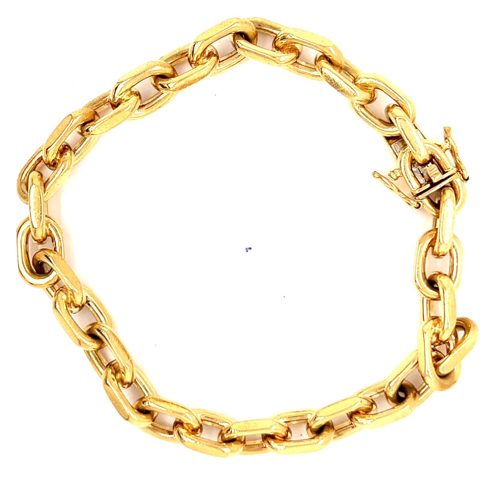 Vintage 18 Karat Yellow Gold Cable Chain Bracelet 1