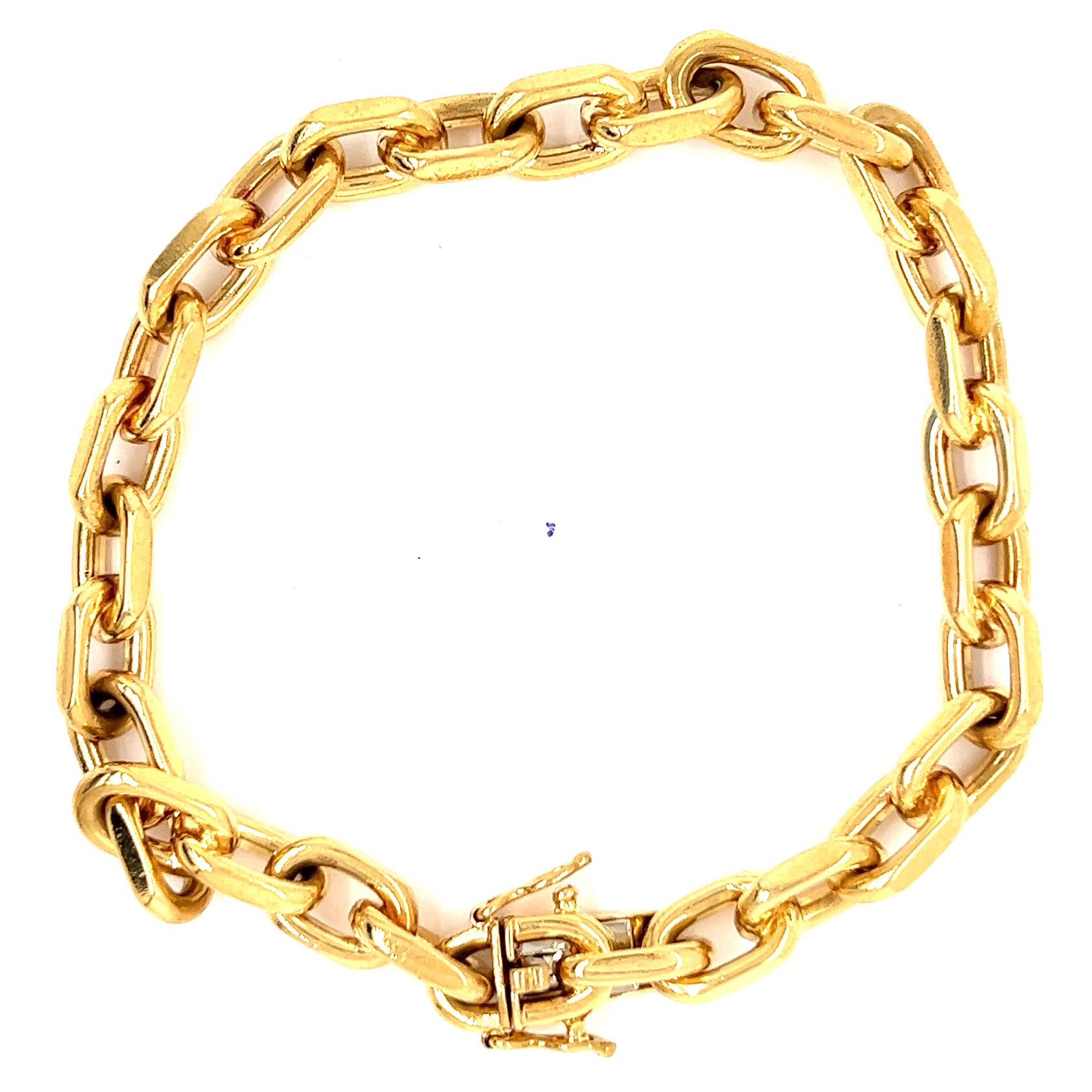 Vintage 18 Karat Yellow Gold Cable Chain Bracelet 2