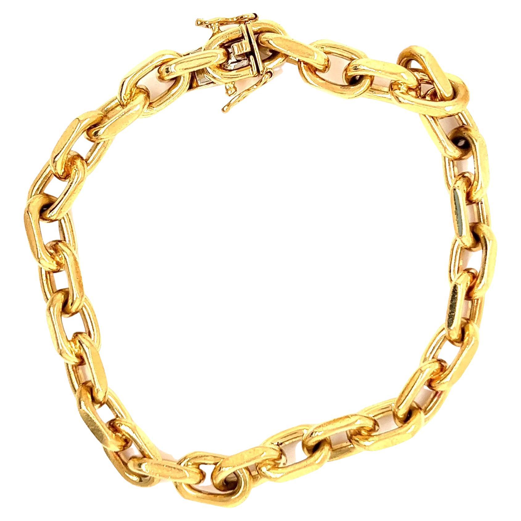 Vintage 18 Karat Yellow Gold Cable Chain Bracelet