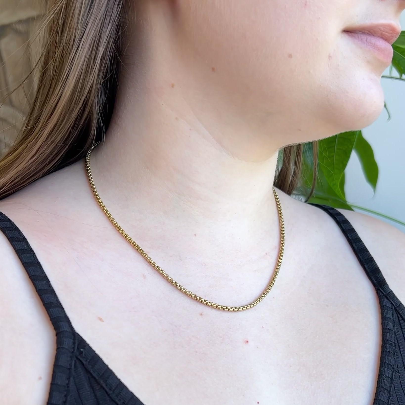 Vintage 18 Karat Yellow Gold Cable Chain Necklace In Excellent Condition In Beverly Hills, CA