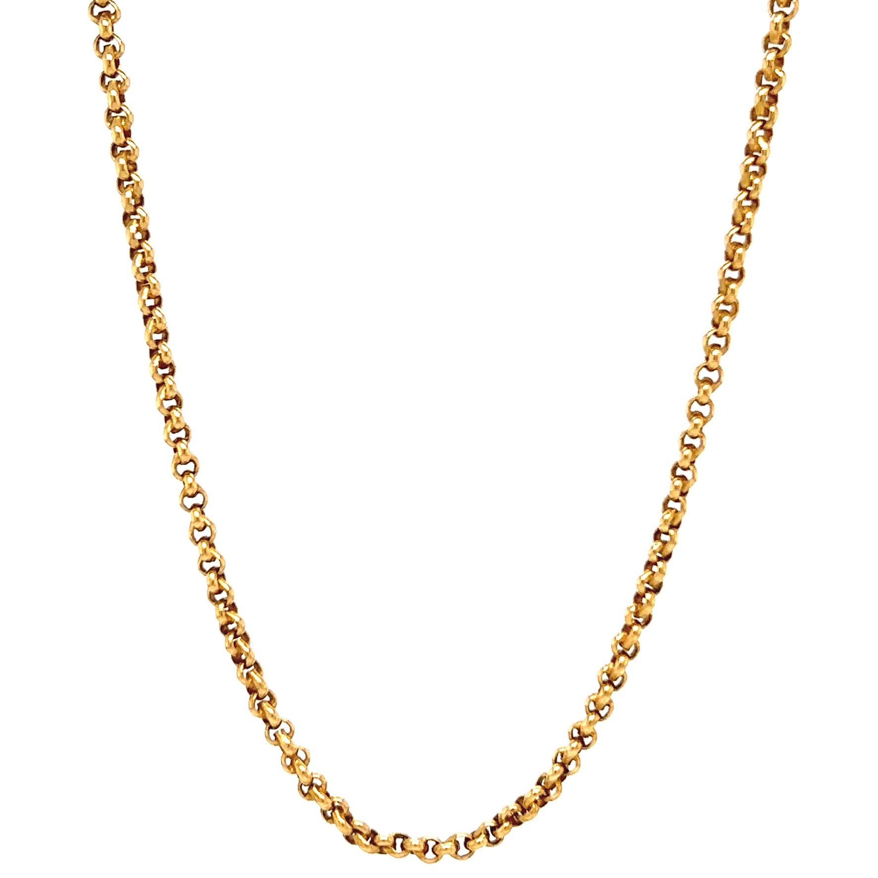 Vintage 18 Karat Yellow Gold Cable Chain Necklace 2